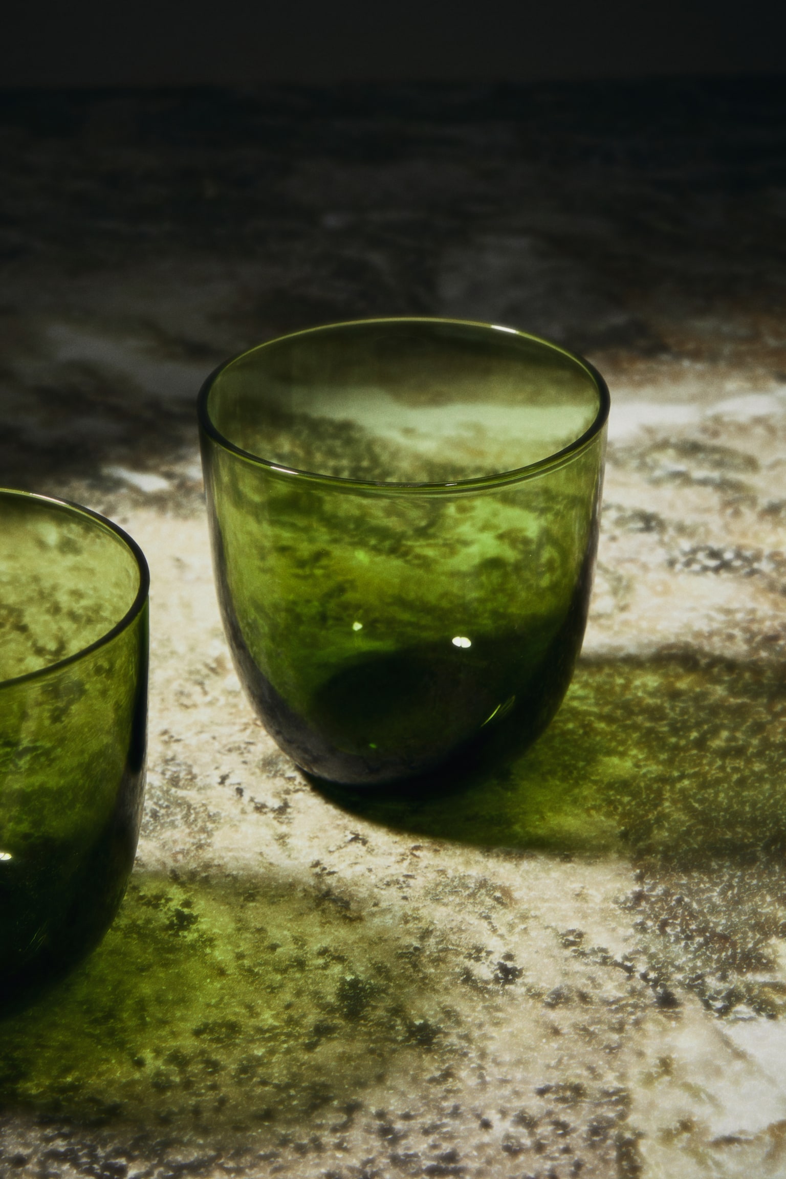 2-pack glass tumblers - Olive green - 2