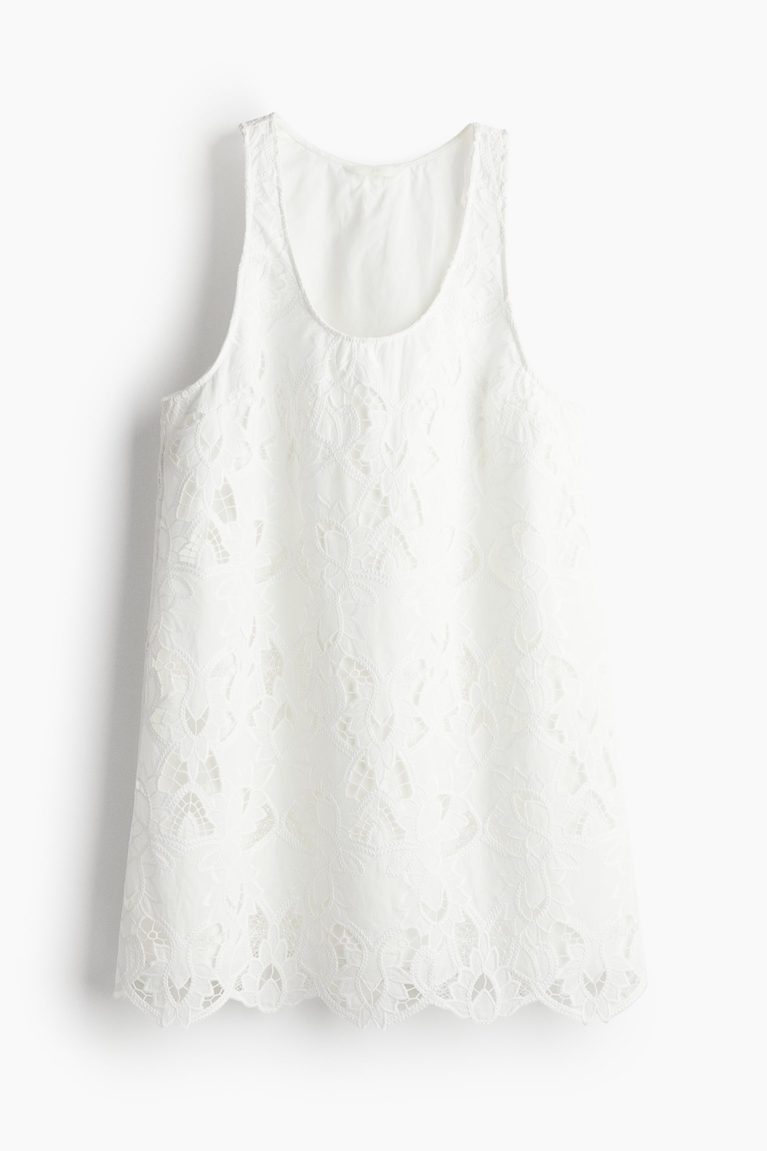 Broderie anglaise mini dress - White - 2