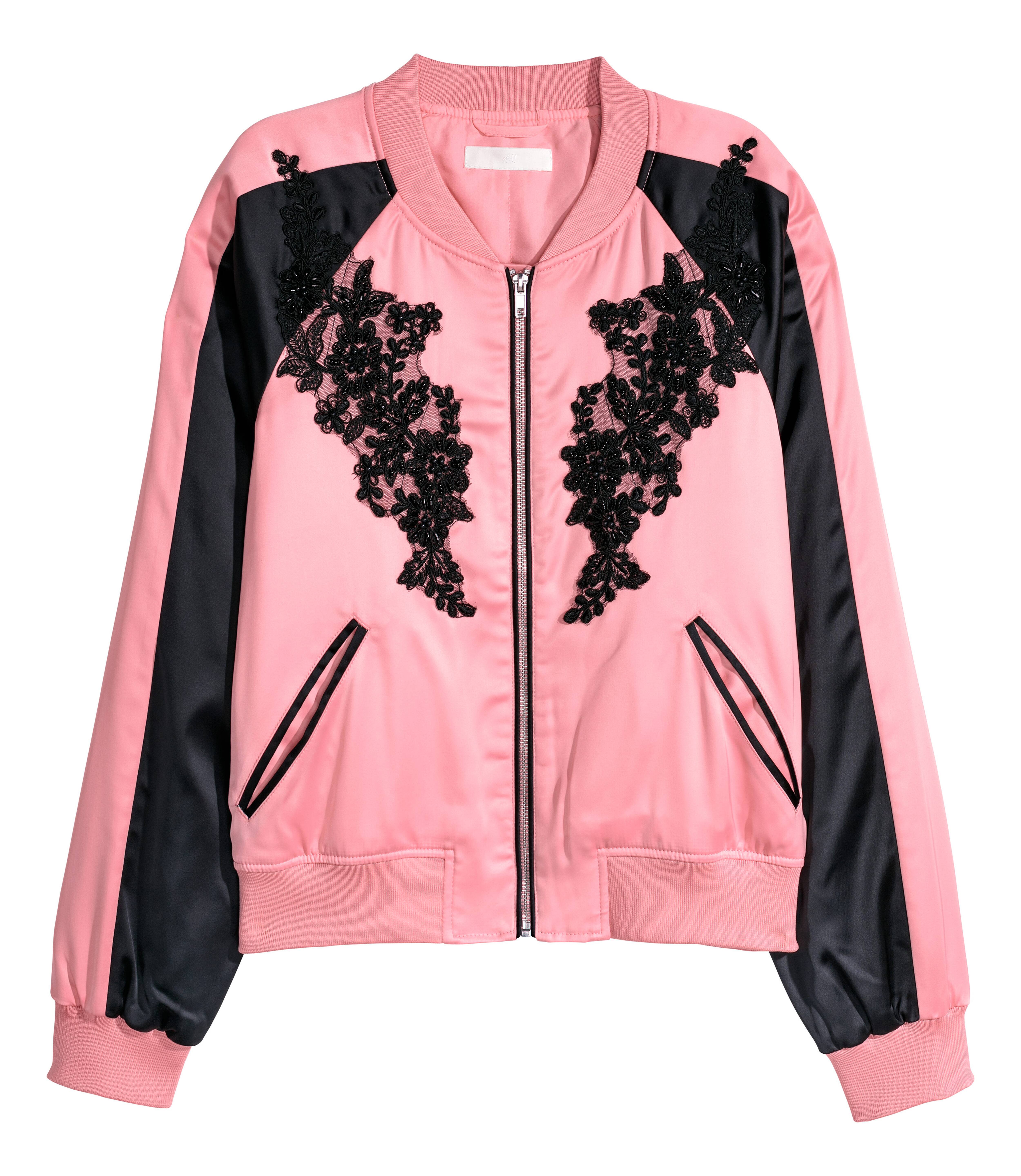 Short Satin Bomber Jacket