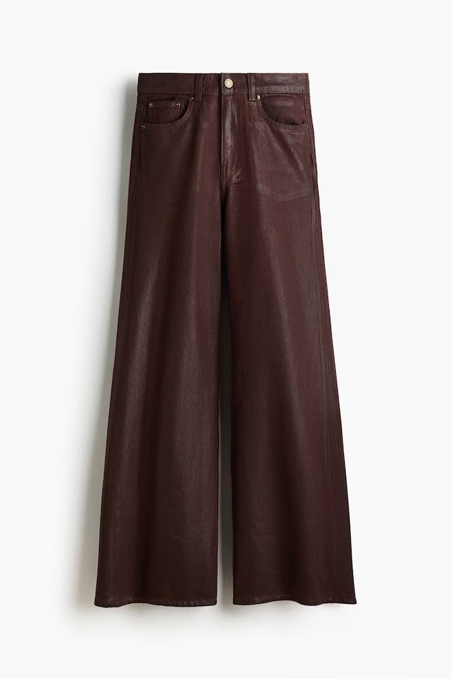 Wide High Jeans - Marrone scuro/Blu denim - 1