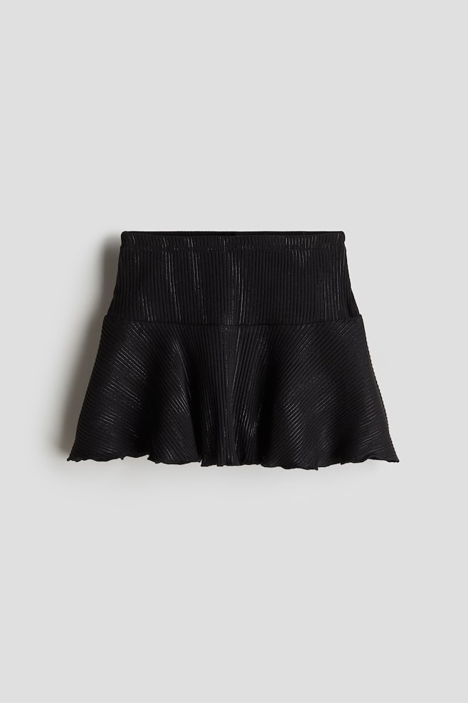 Falda de punto con brillos - Negro/Rosa claro - 1