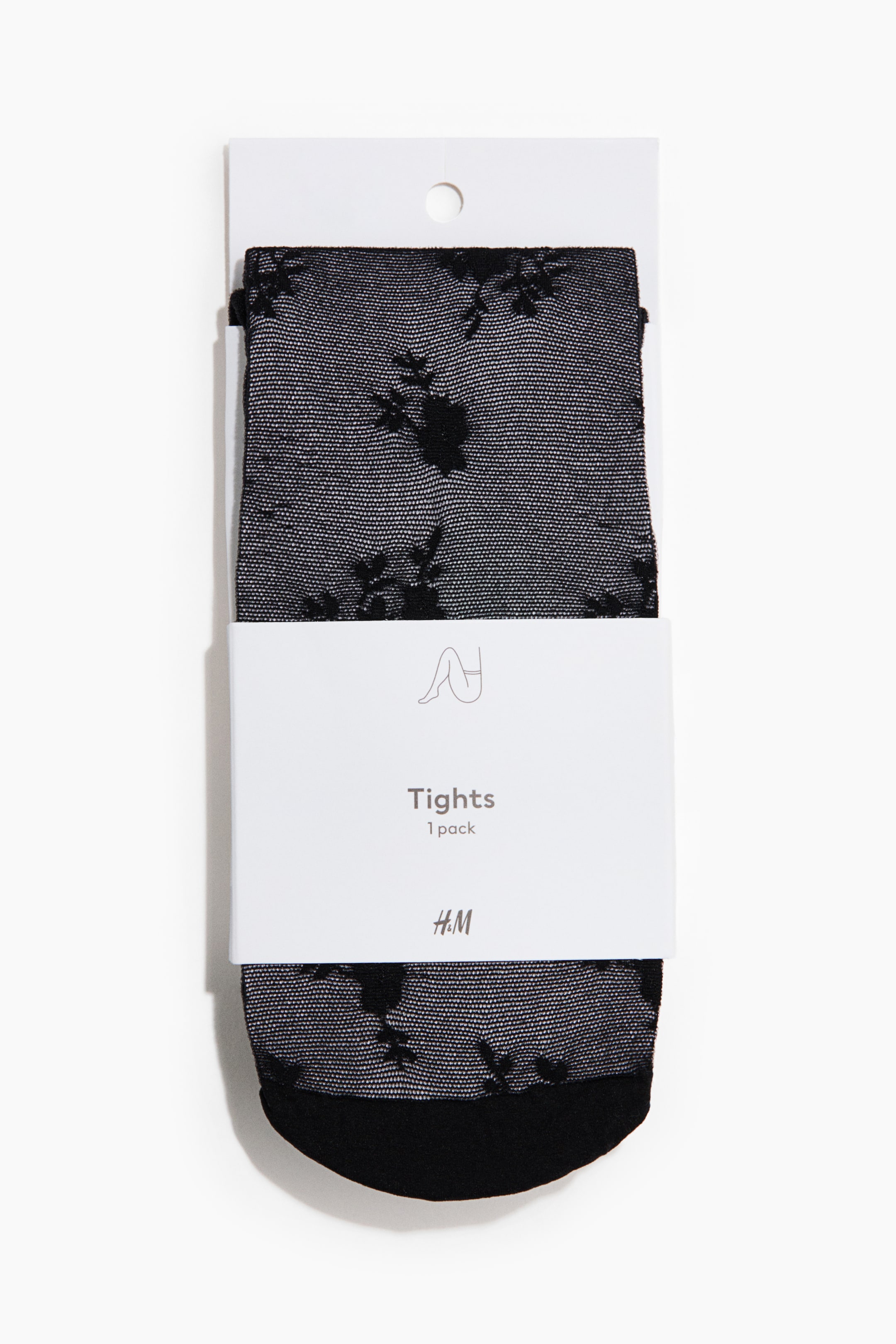 View larger image: Patterned Tights - Black/floral - Ladies | H&M CA 1