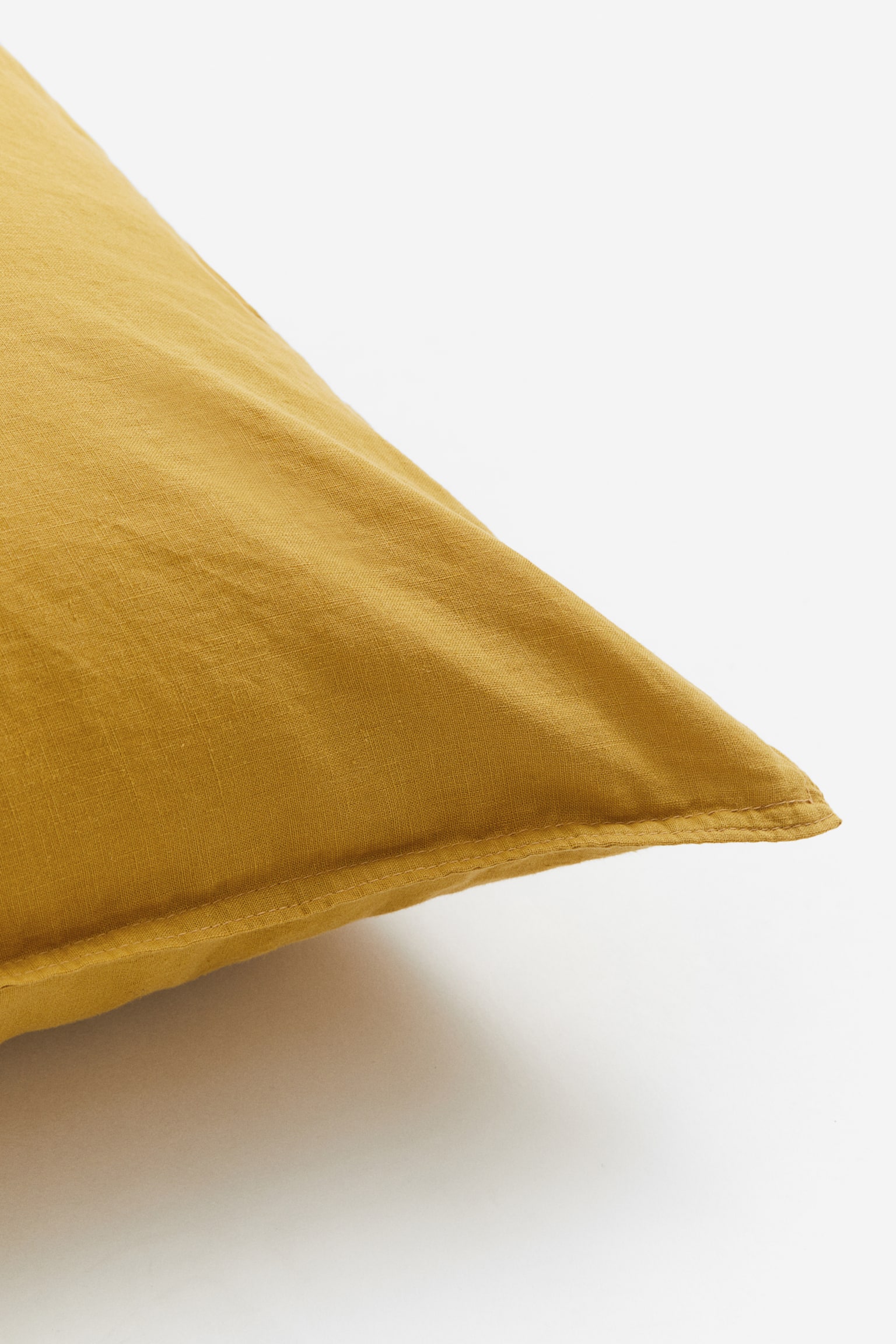 Washed linen-blend pillowcase - Dark yellow/Dusty blue/Mole/Powder pink/Light green/Beige/Grey/White - 1