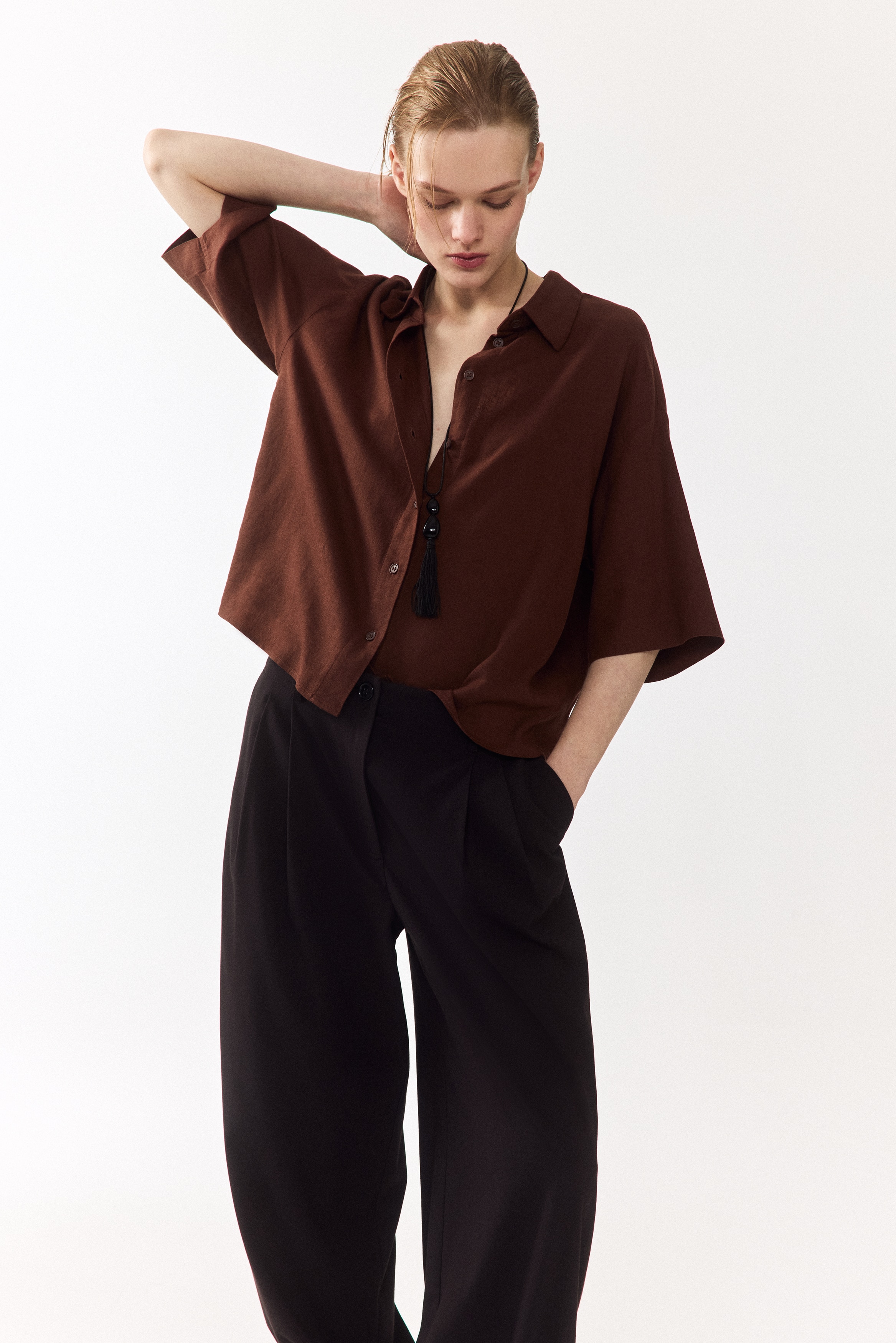 Oversized Bluse aus LeinengemischKategorie