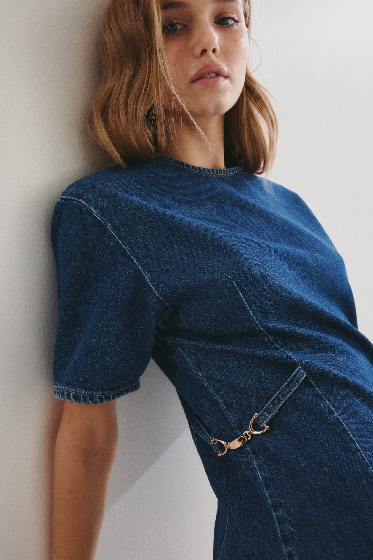 Buckle-Detail Denim Dress - image 4