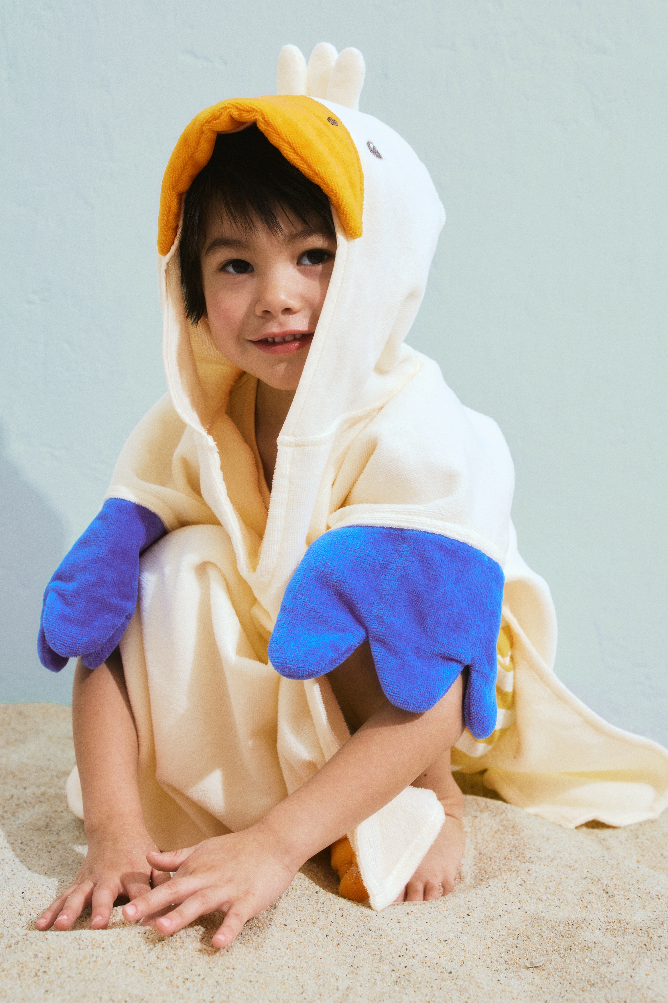 Cape de bain - Blanc/pélican/Vert olive/dinosaure/Bleu/poisson/Bleu clair/pieuvre/Rouge/fraise/Beige clair/girafe/Rose clair/fleur/Rose/perroquet