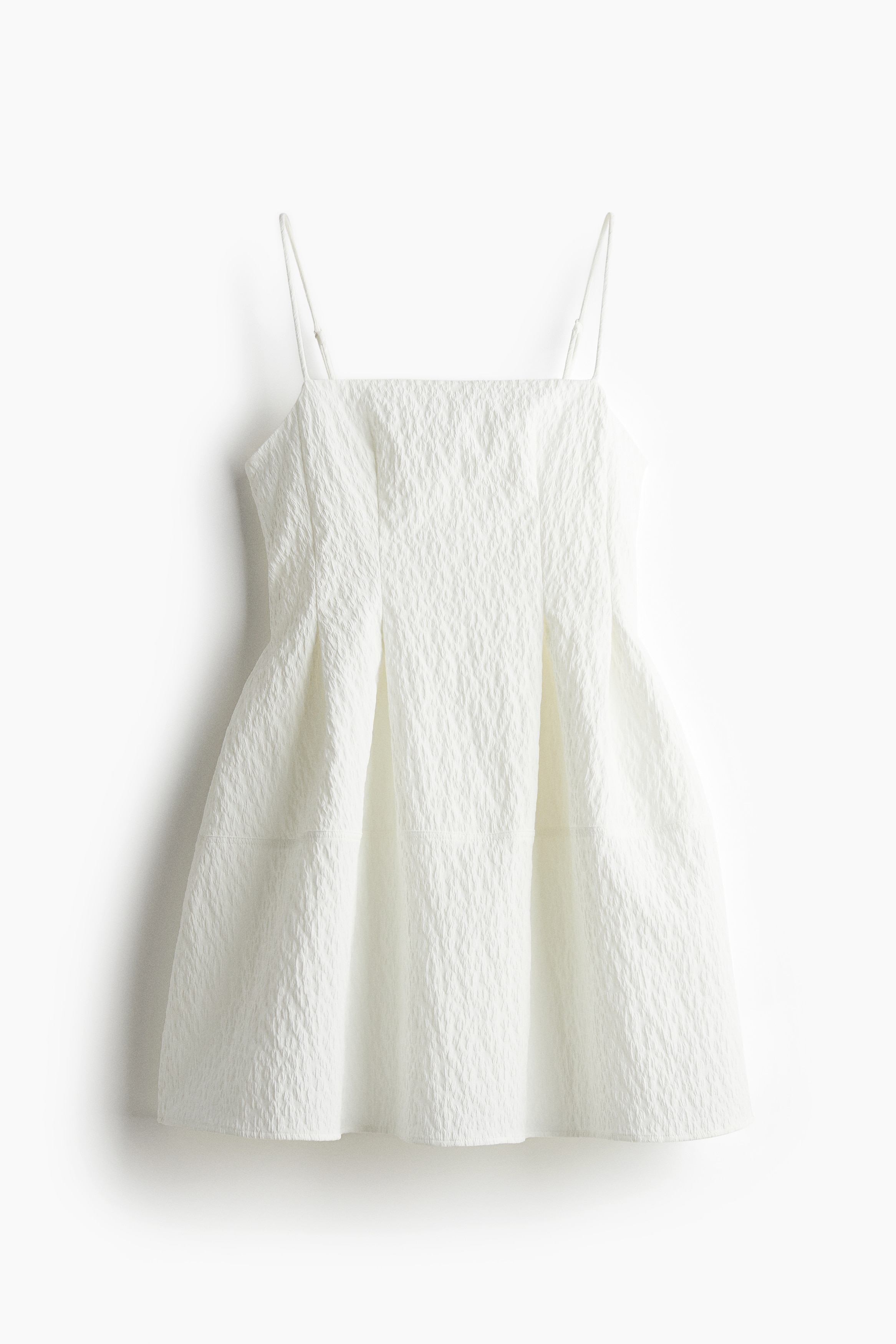 Jacquard-Weave Strappy Dress - White/Black/Powder pink