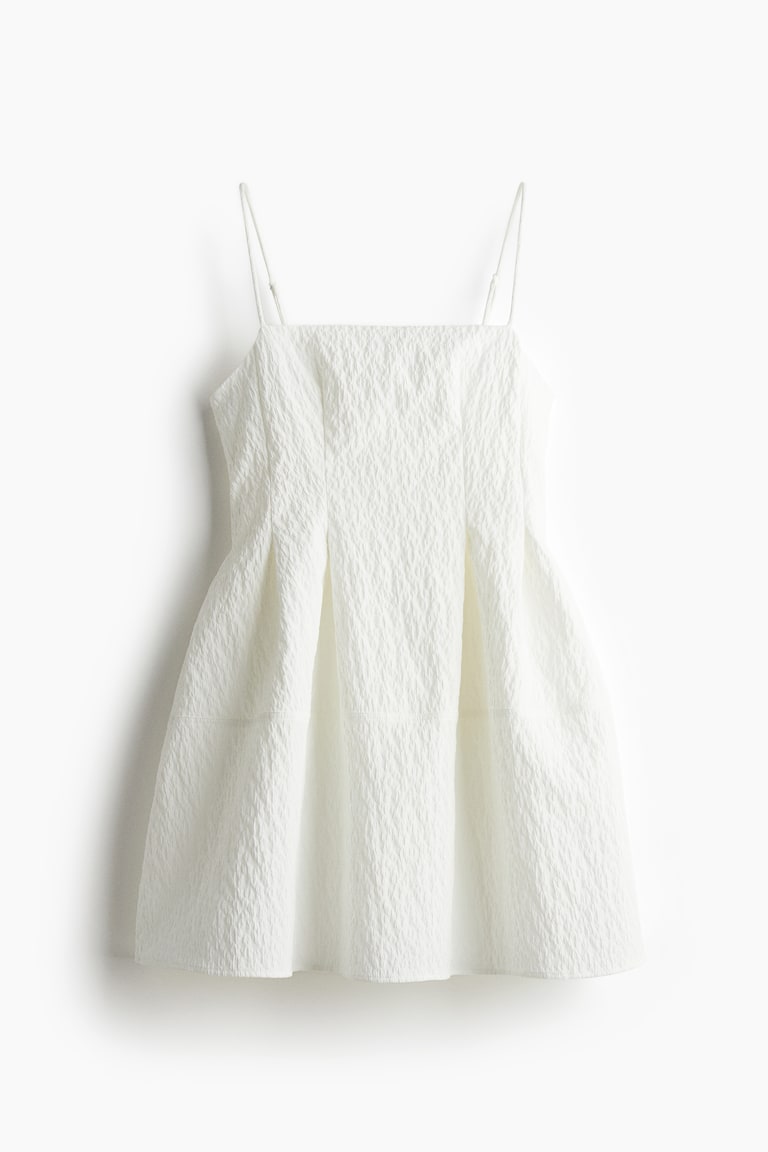 Women's White Jacquard-Weave Strappy Dress | H&M US