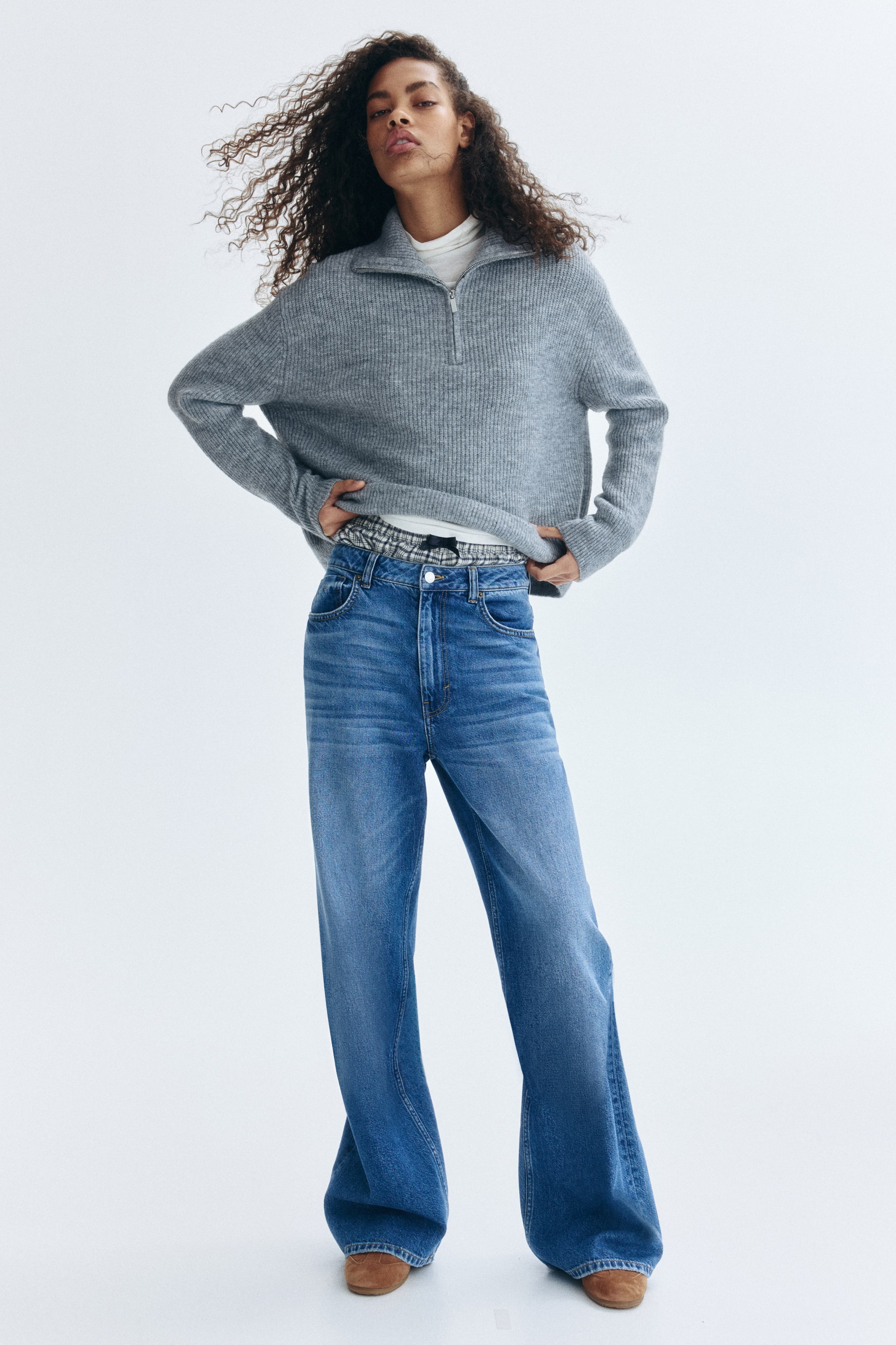 Grotere afbeelding bekijken: Ziptop-trui - Grijs gemêleerd - DAMES | H&M NL 2