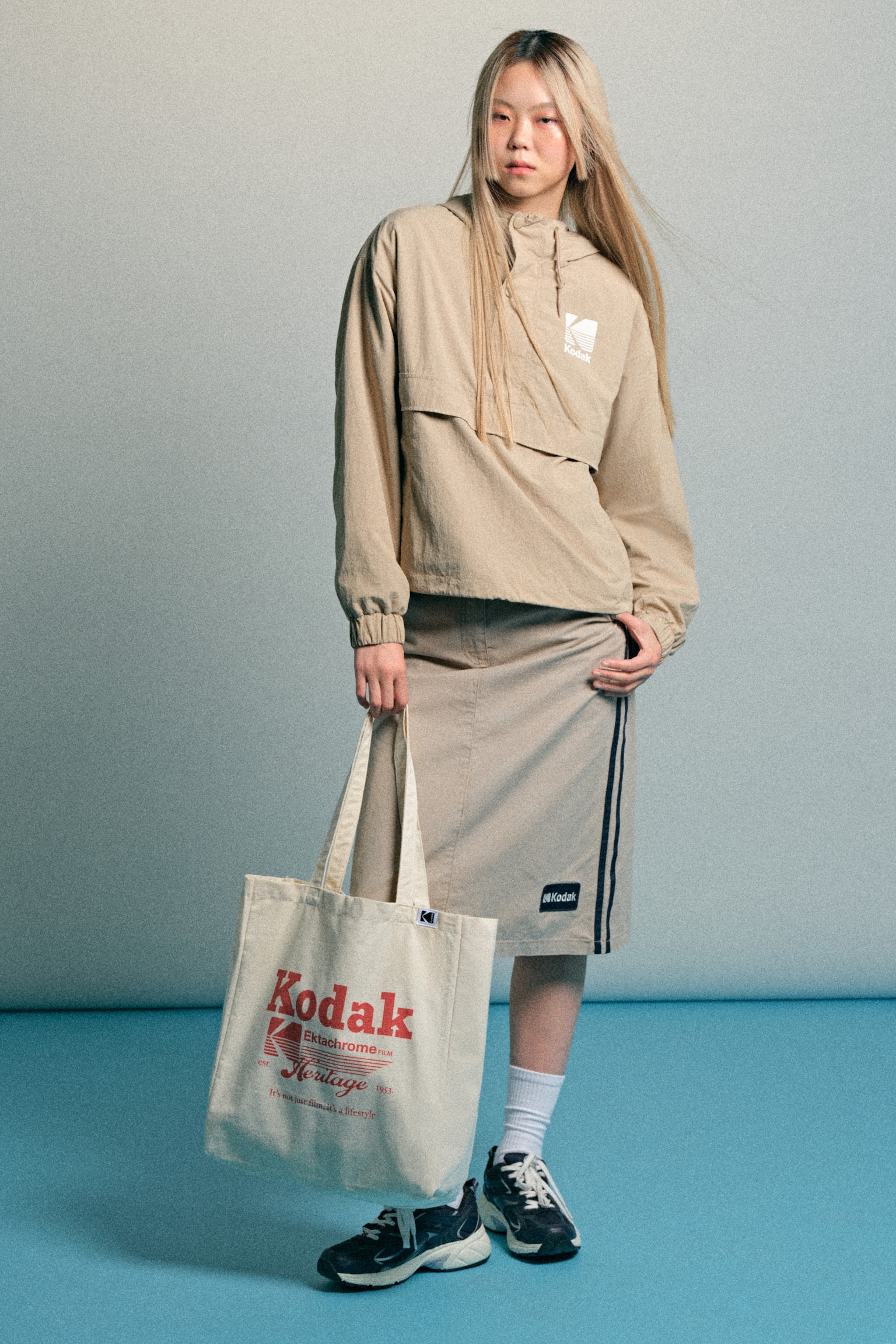 Túi tote vải cotton canvas in hoạ tiết - Màu kem/Kodak - 4