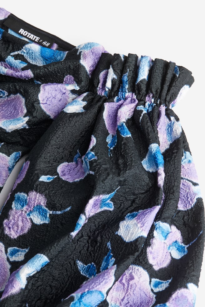 ROTATE x H&M Crinkle Puff Sleeve Dress - Blurry Flower Bougainvillea - 3