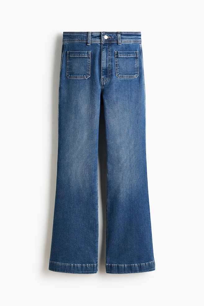 Flared High Jeans - Denim blue/White/White/Peach pink/Dark denim blue/Brown/Leopard print/Dark denim blue/Dark denim blue - 1