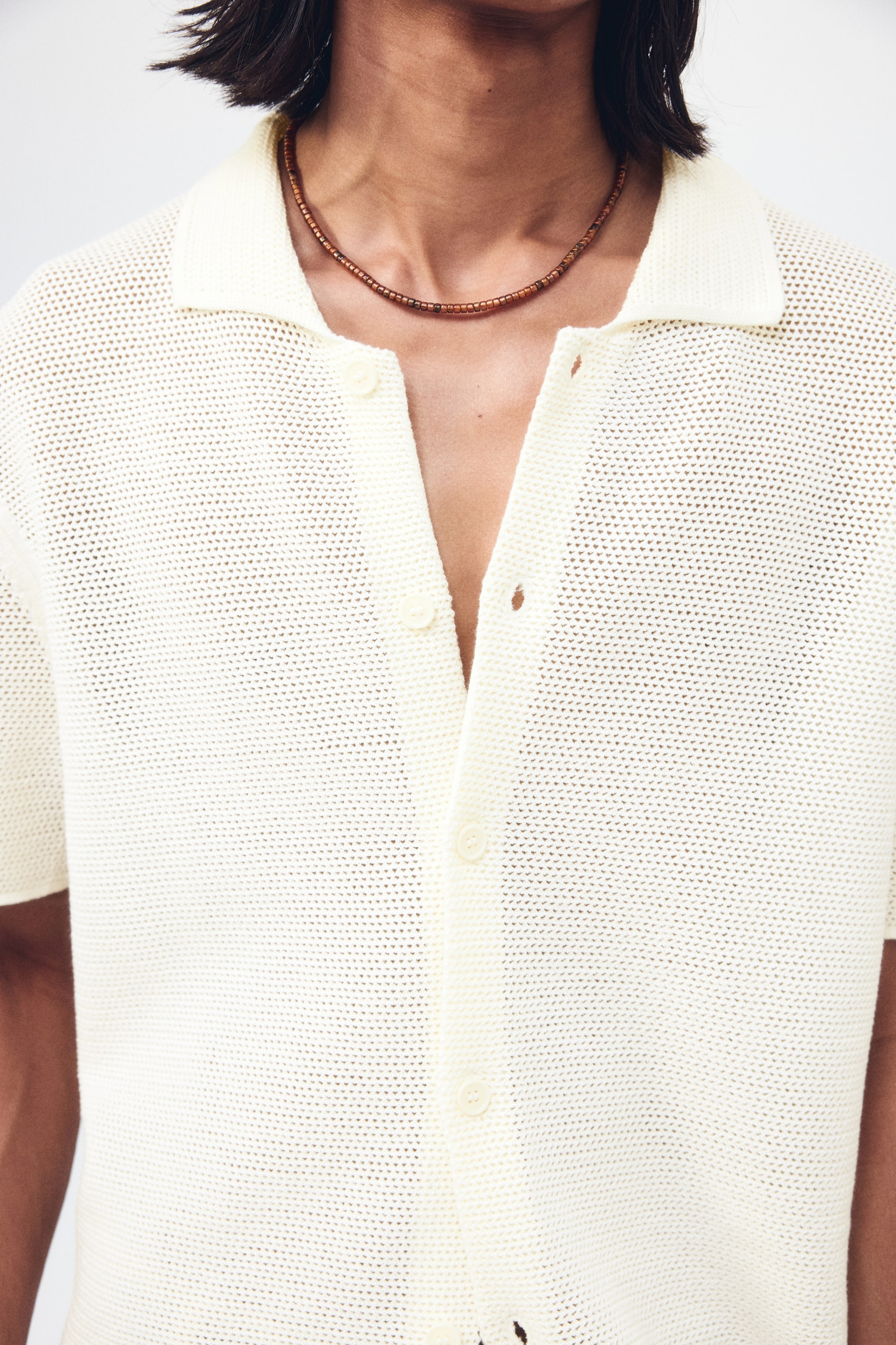 Regular-Fit Open-Knit Shirt
