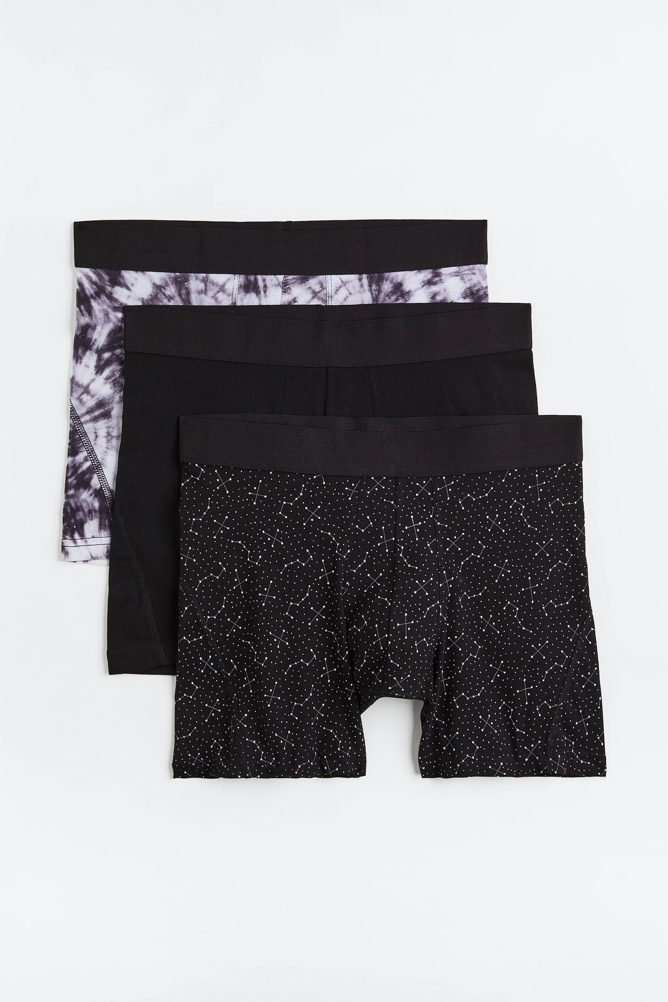 View larger image: 3-pack Boxer Briefs with Lycra® - Black/tie-dye - Men | H&M PH 1