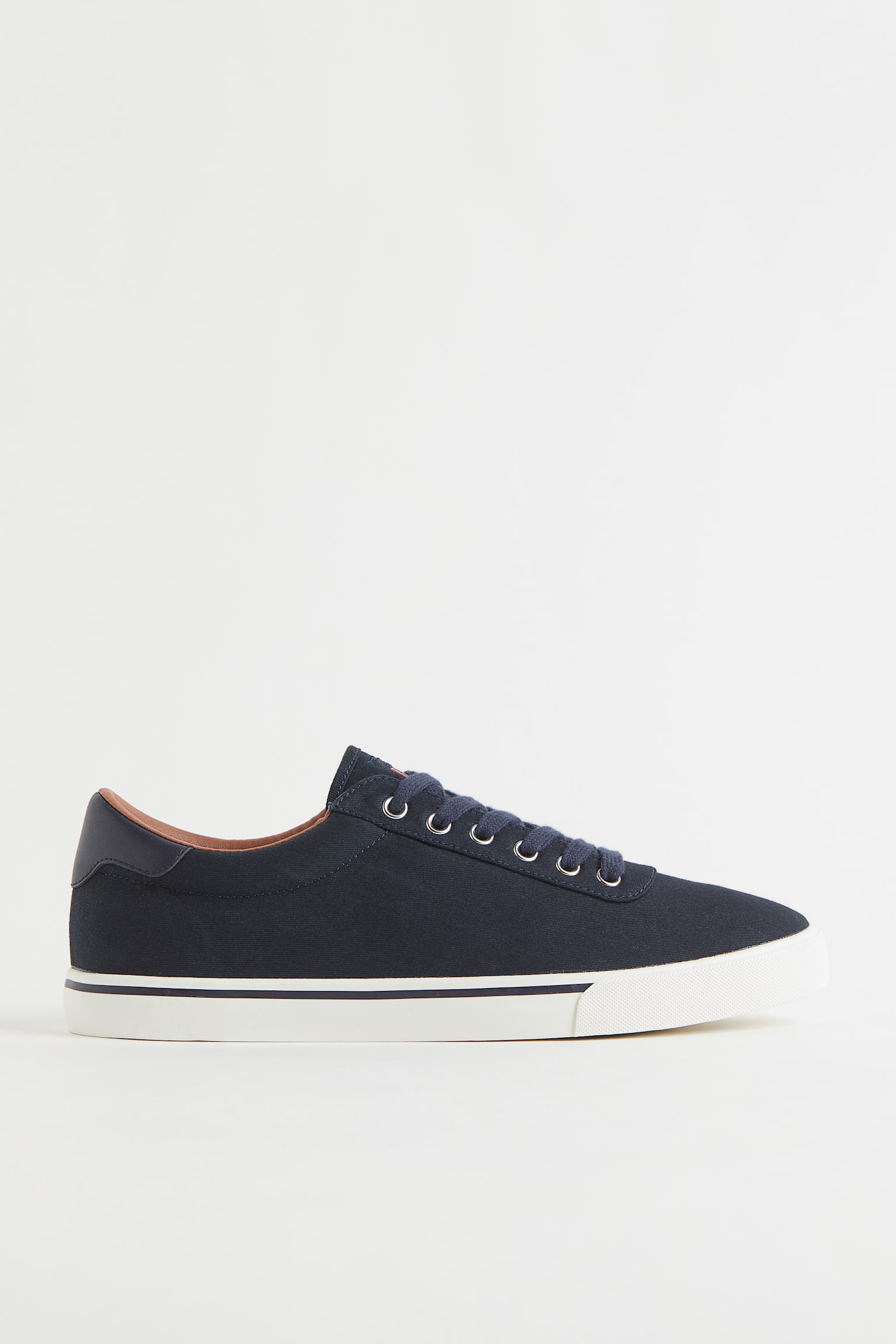 Cotton Canvas Sneakers - Dark blue/Beige - 1