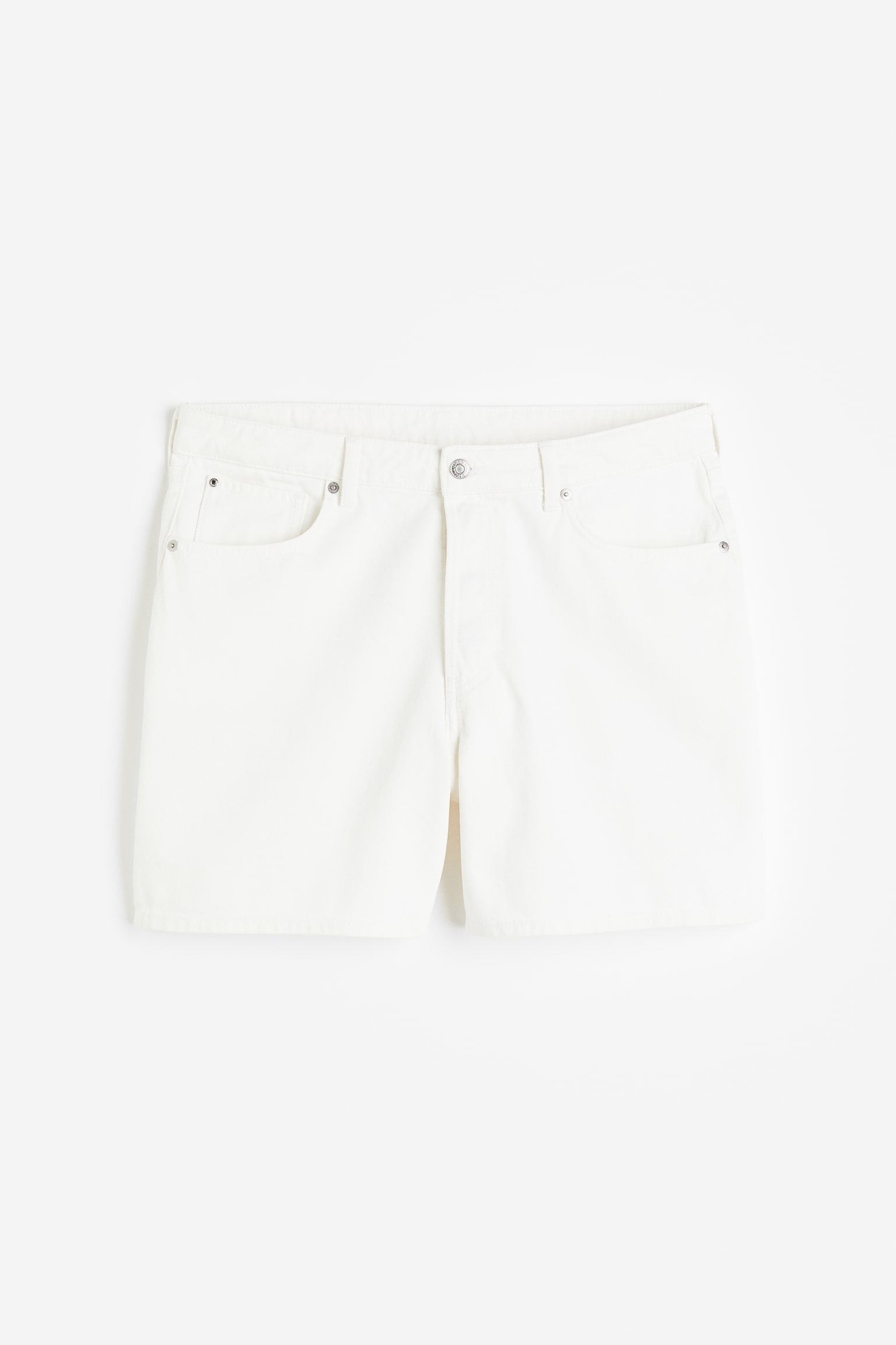 H&M+ Curvy Fit Bermuda High Denim shorts - White - 1