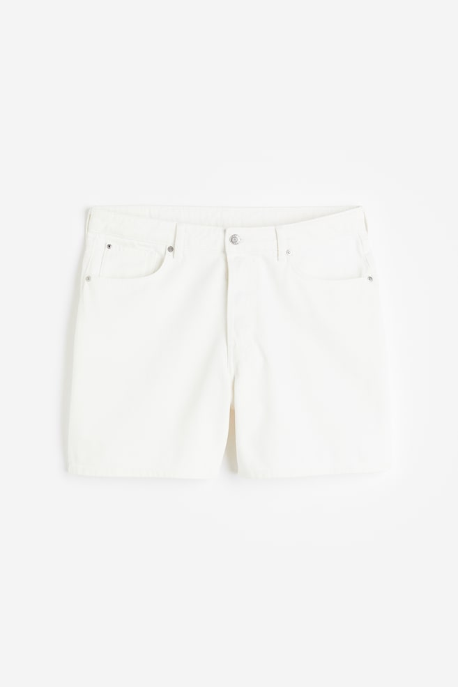 H&M+ Bermuda High Denim shorts Curvy Fit - Hvid/Sort - 2