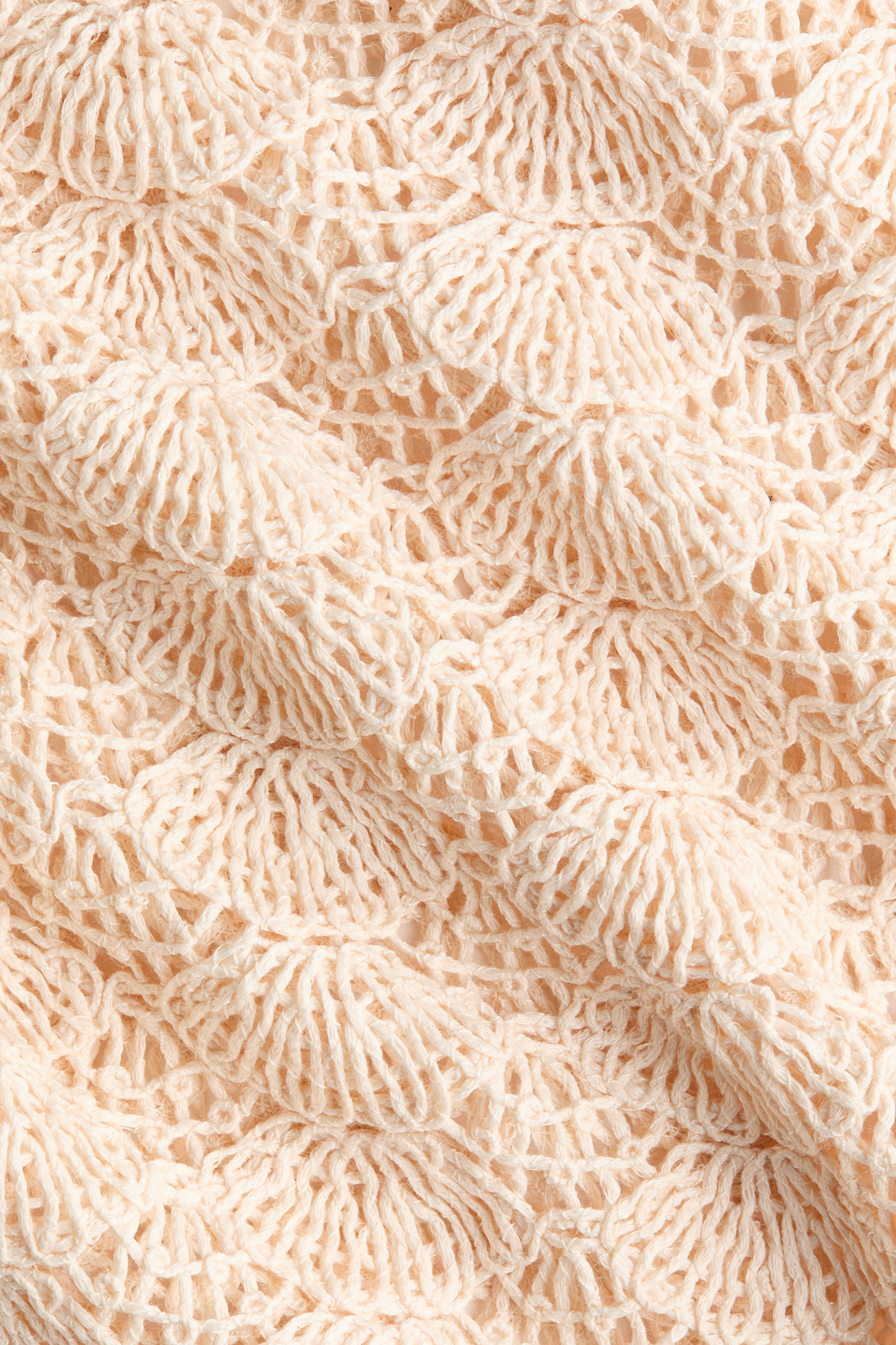 Crochet-Look Dress with Godet Pleats
