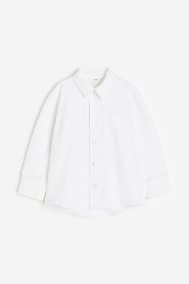 Oxfordskjorte - Hvid/Lyseblå/Stribet - 1