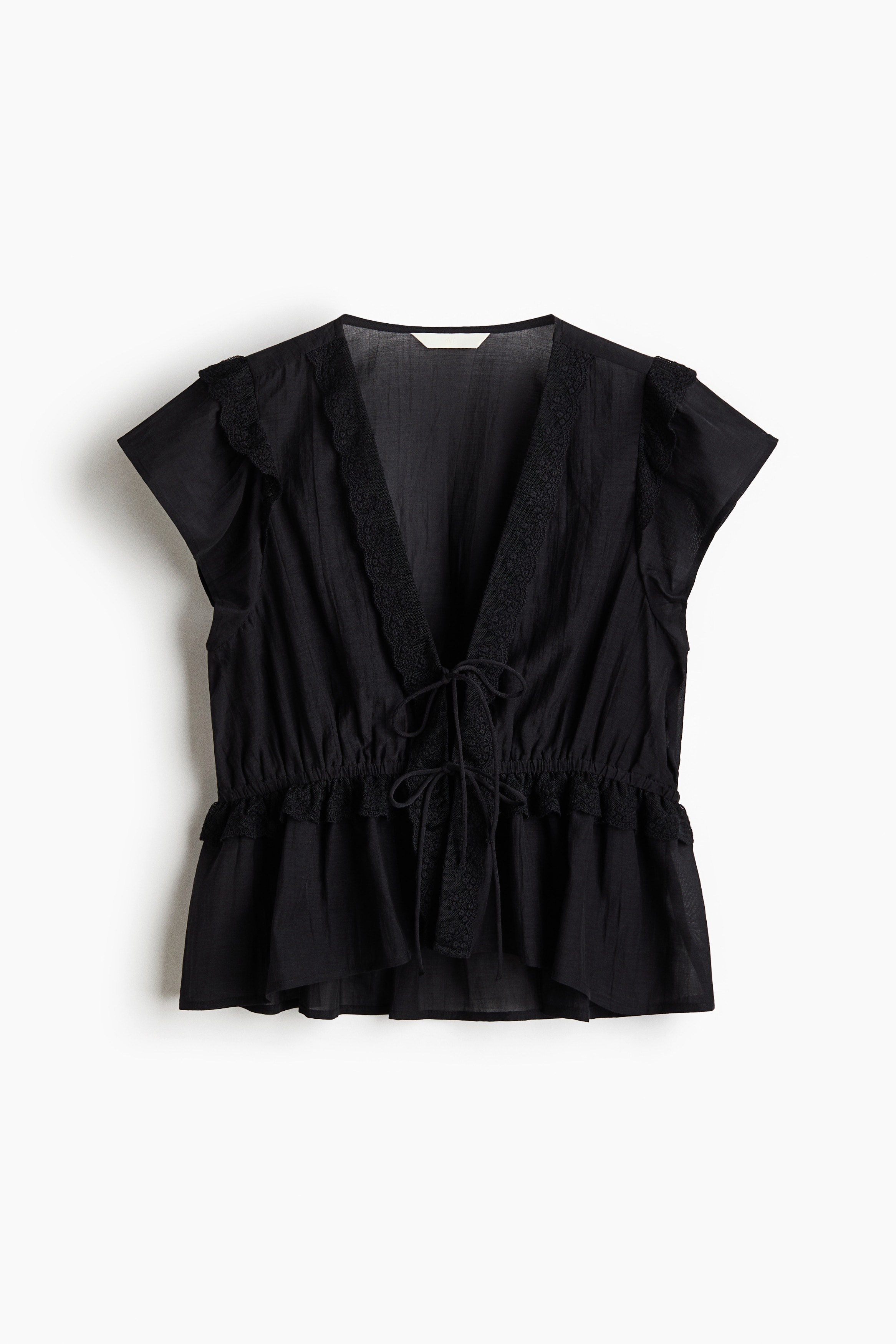 Blouse volantée - Noir/Blanc