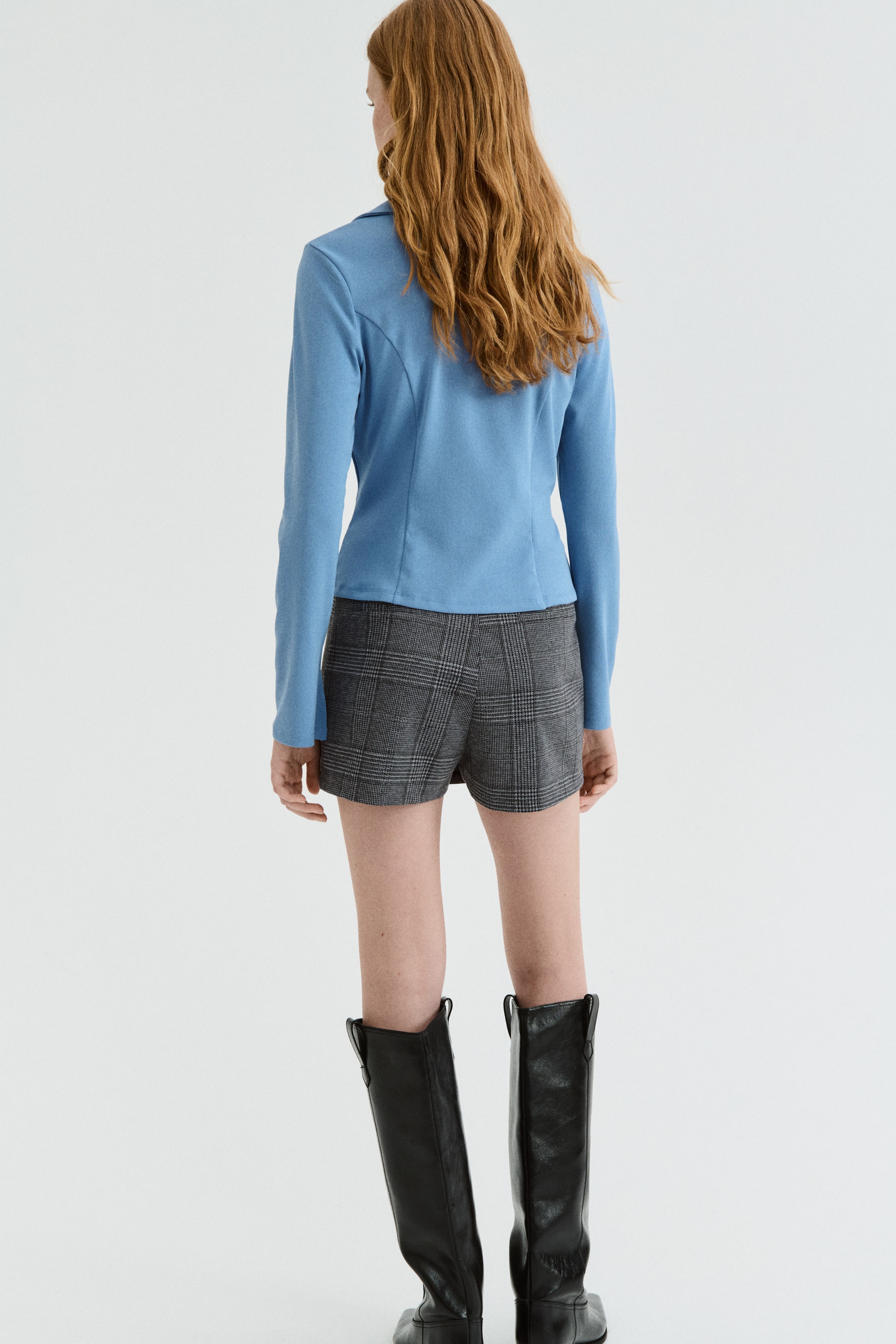 Ampliar la imagen: Jersey skort - Grey/Checked - Ladies | H&M MX 2