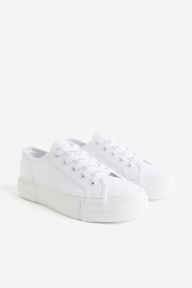 Sneakers en toile - Blanc/Noir - 2