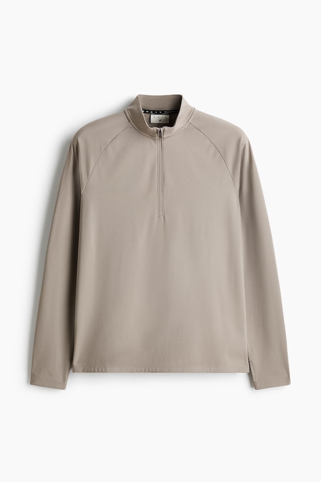 Zip-top midlayer sports top with ThermoMove™ - Dusty beige/Navy blue/Black/Dark brown - 1