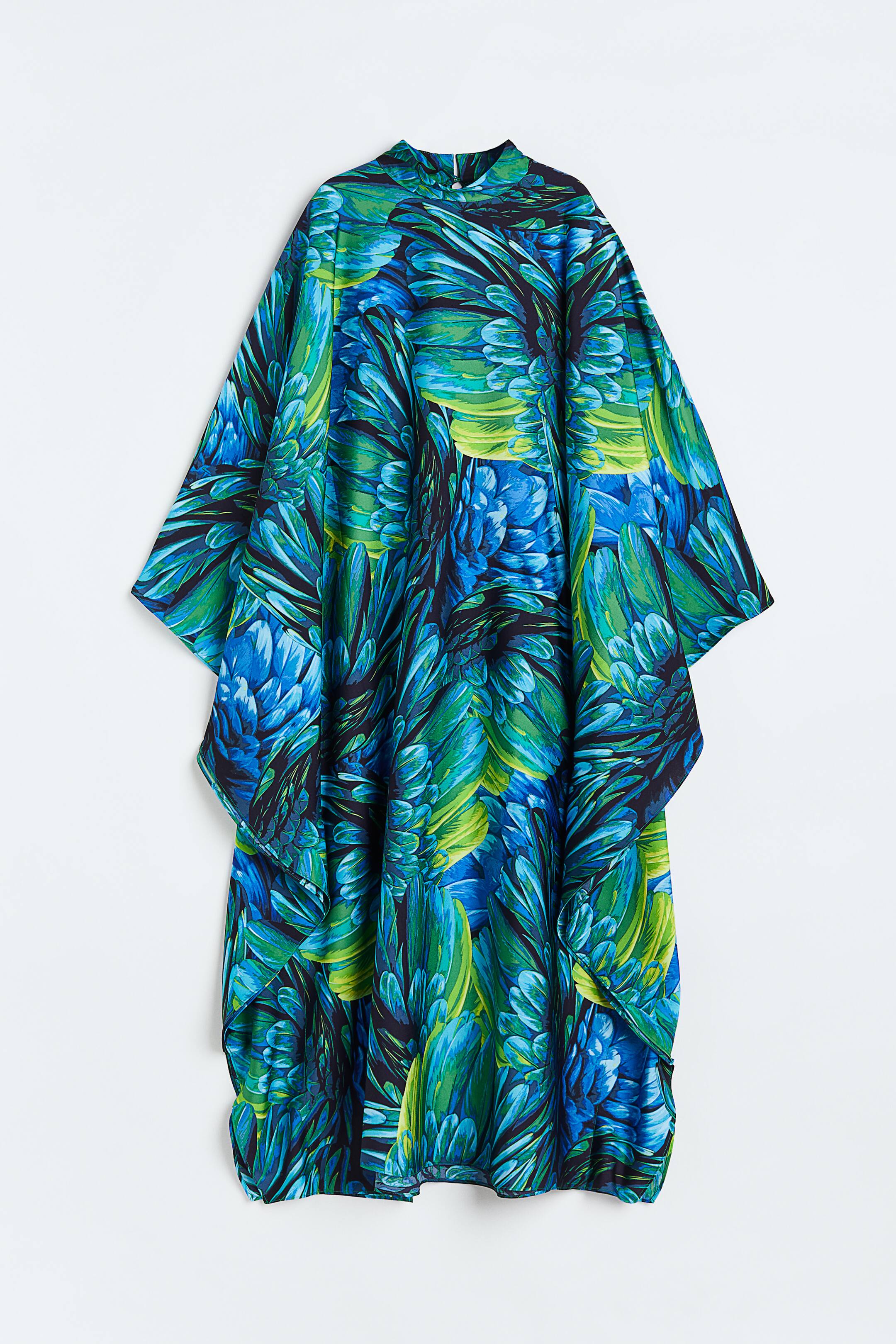 View larger image: Satin kaftan - Dark blue/Patterned - Ladies | H&M IN 1