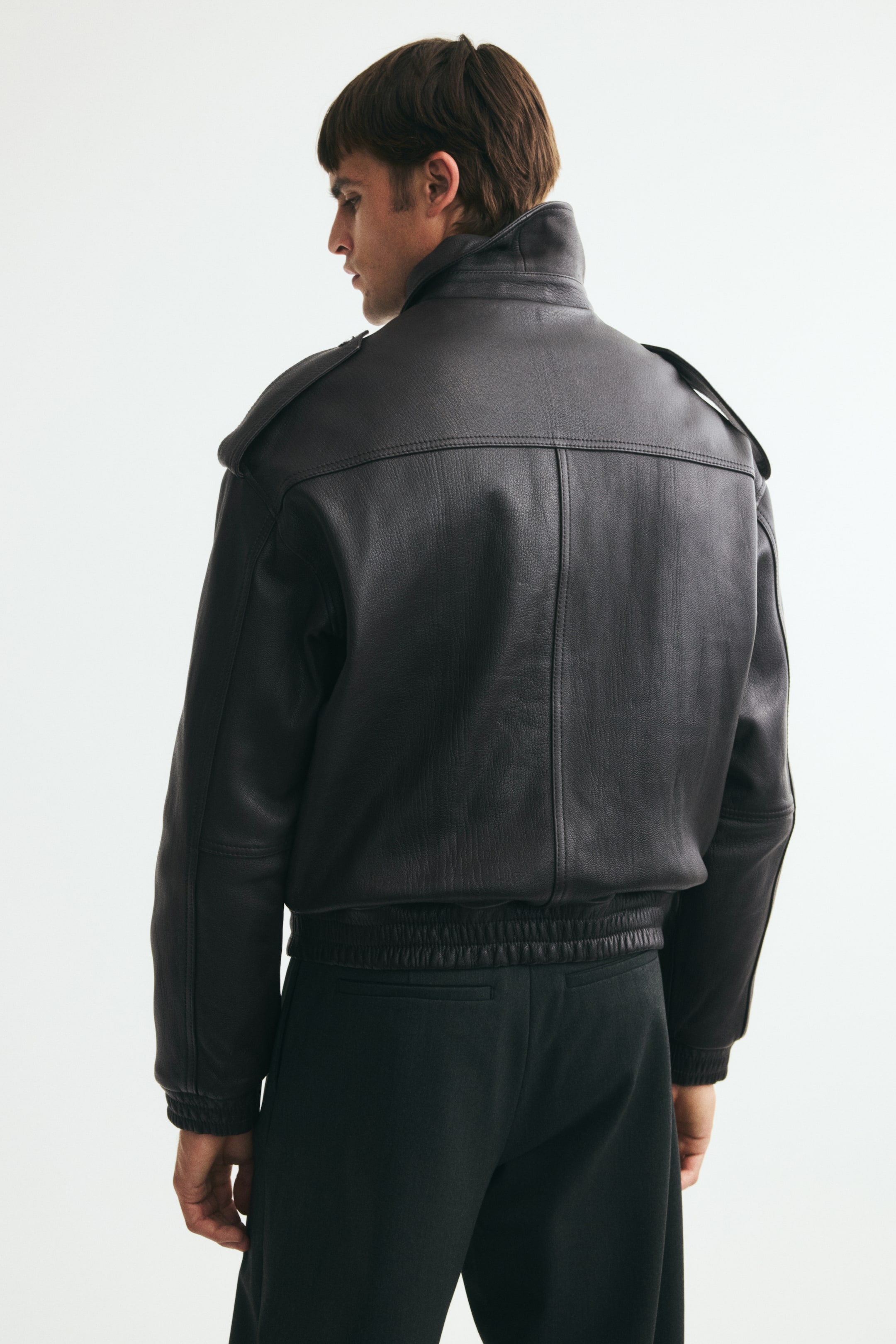 Мужские куртки H&M Leather Blouson Jacket — фото 5
