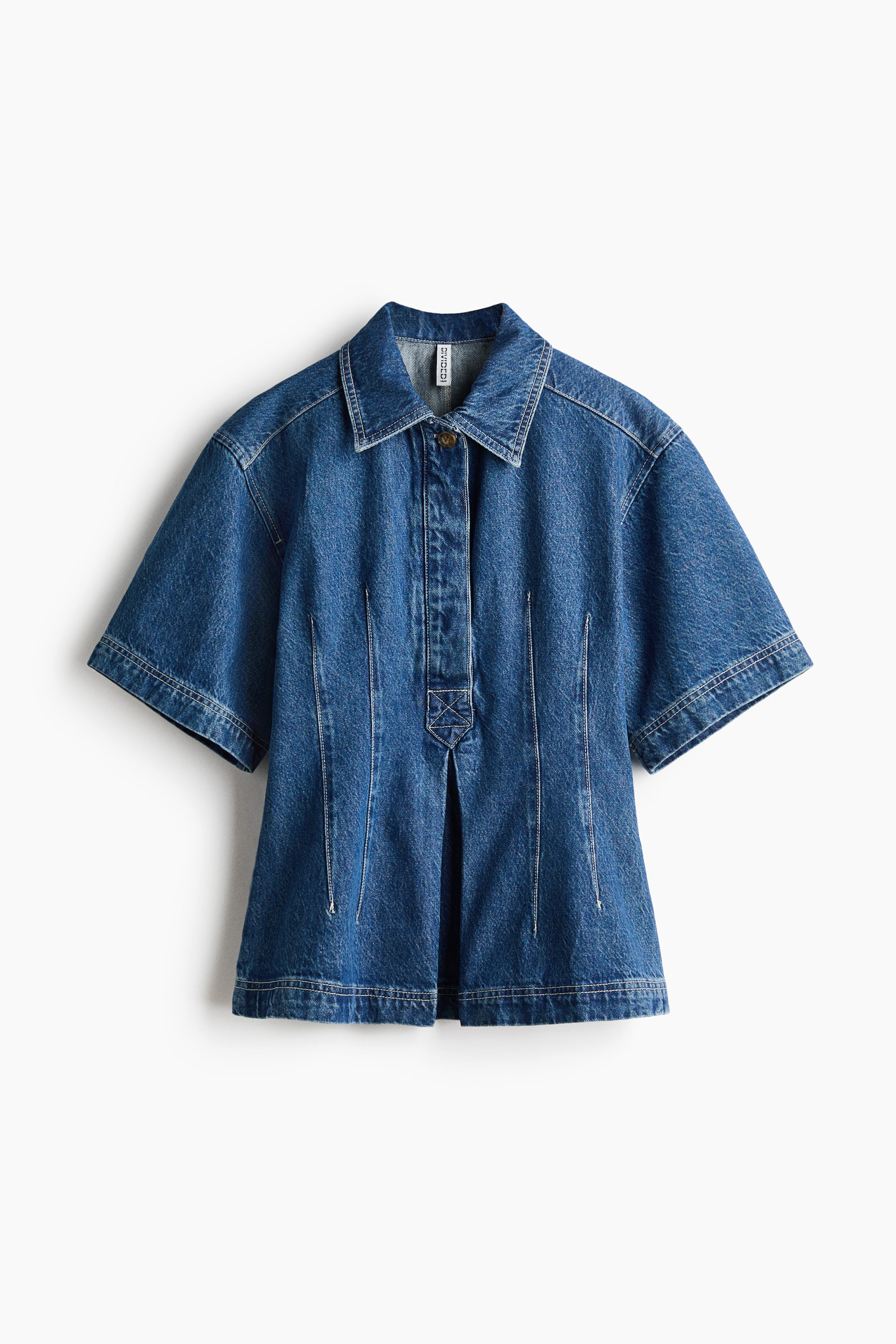 Pleated Denim Shirt