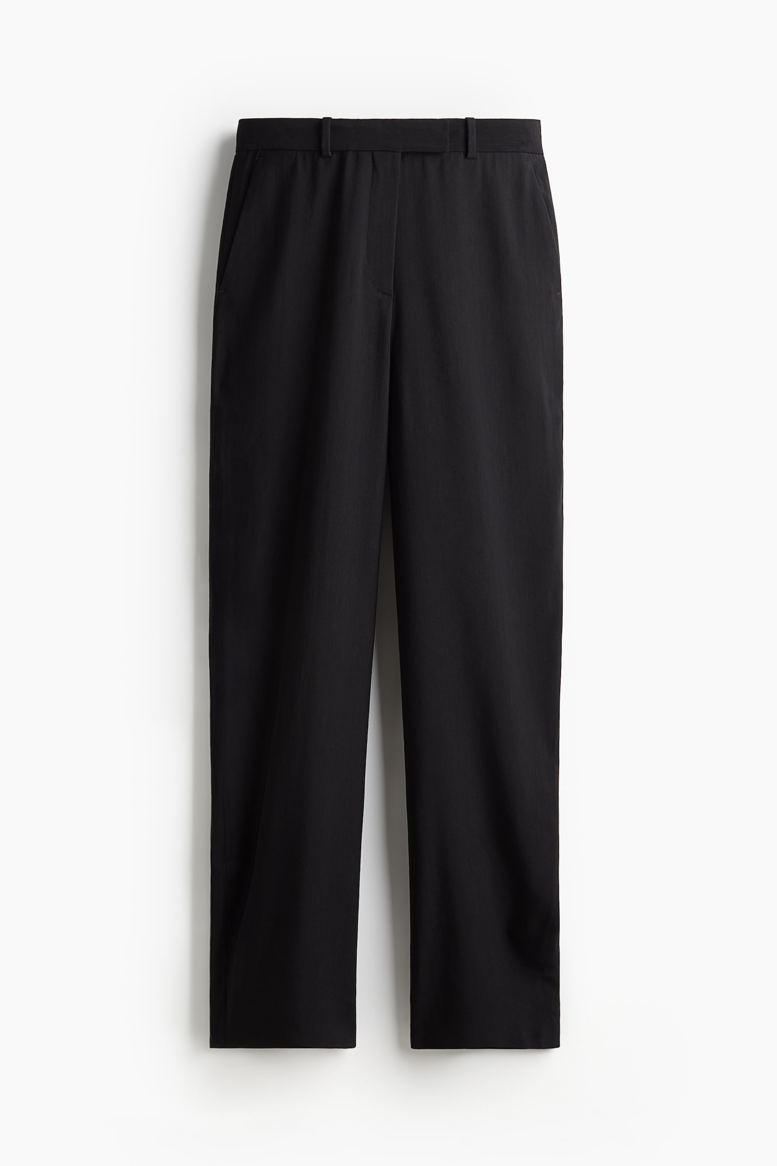 Linen-blend tailored trousers - Black - 2