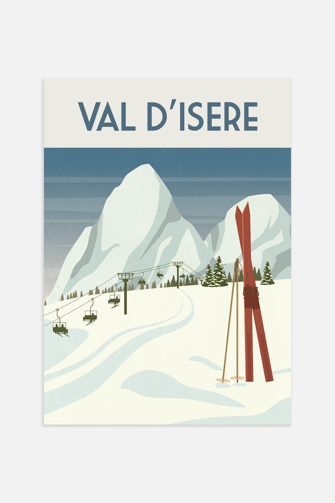 Val D'isère Poster - Blue - 1