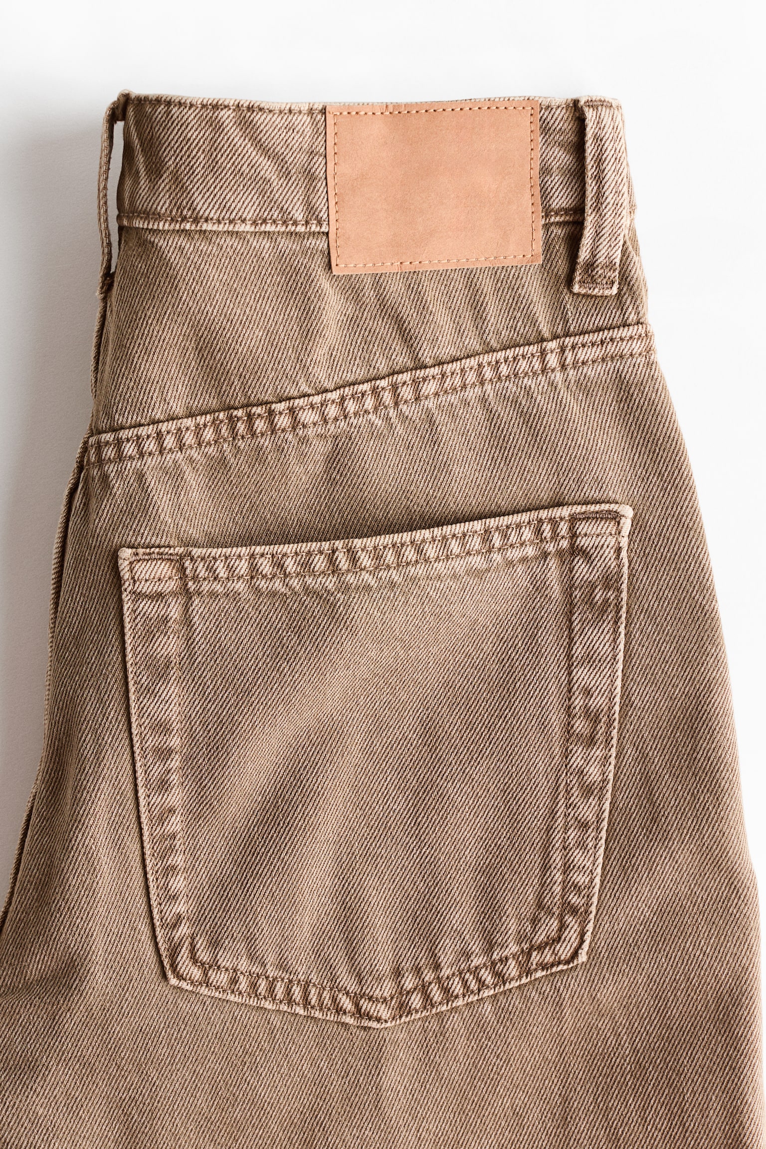 Straight High Waist Ankle Jeans - Beige/Denim blue - 4