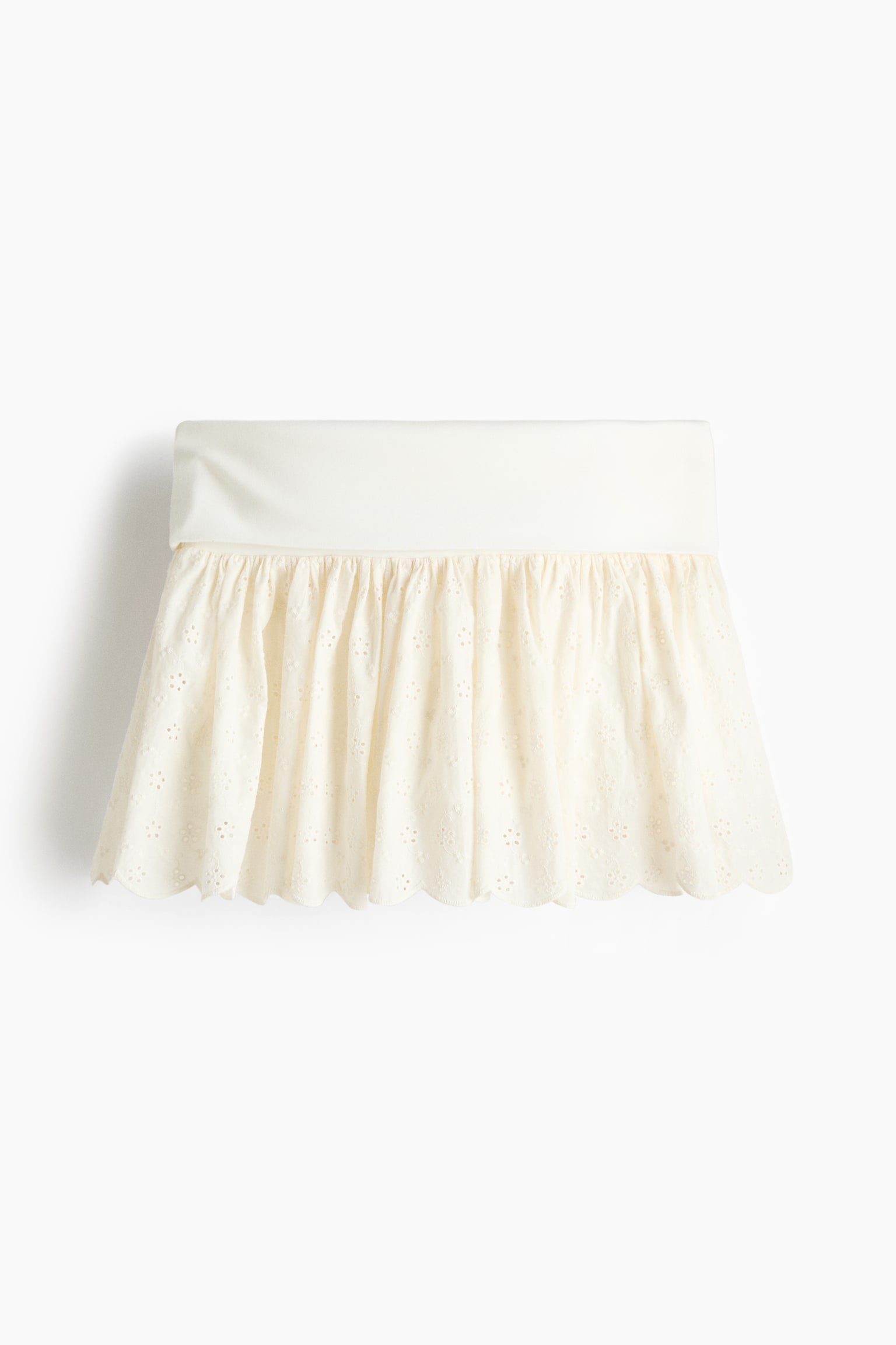 Broderie anglaise mini skort - Cream/Navy blue/Light pink - 1
