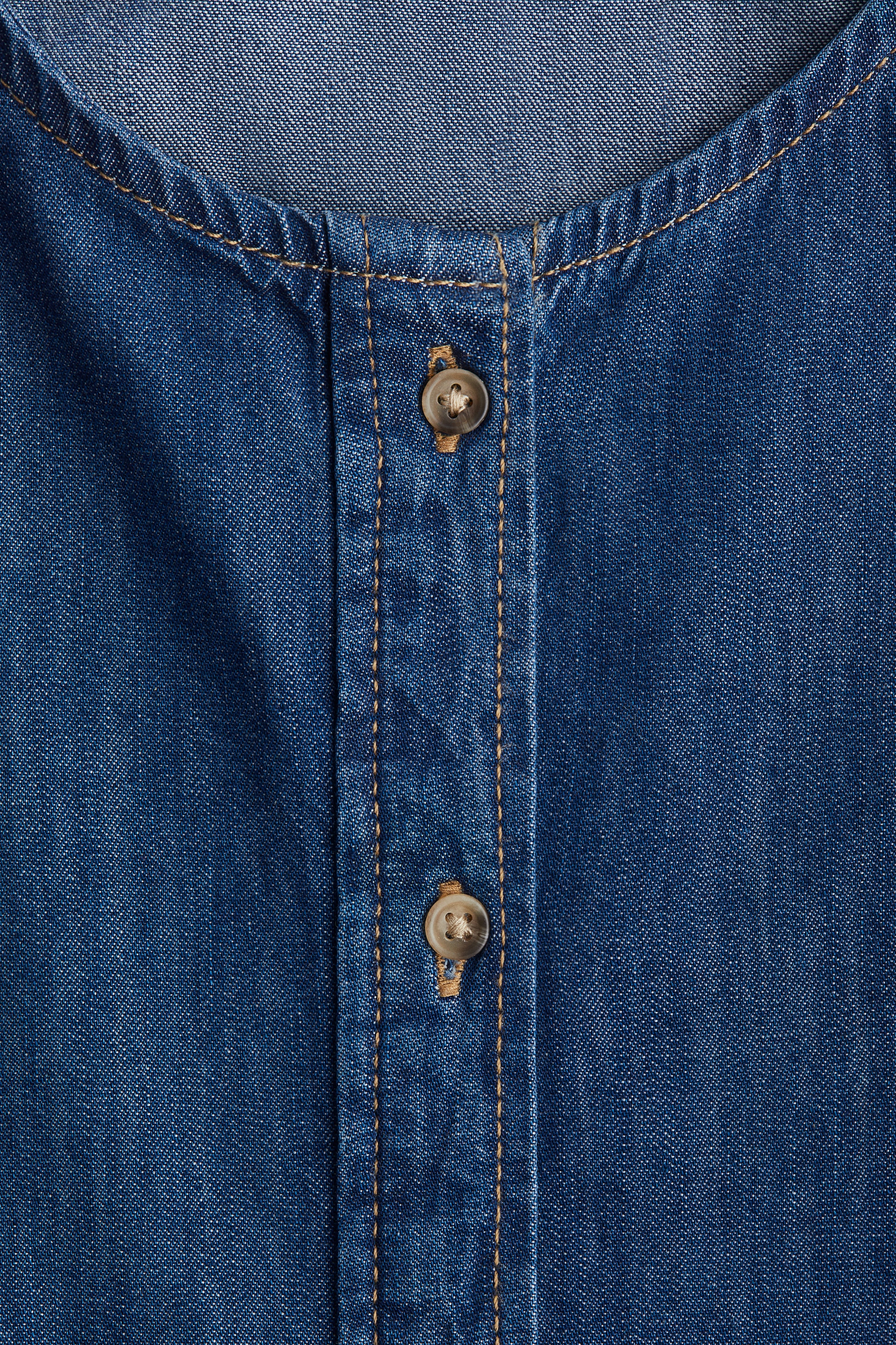 Balloon-sleeved denim blouse - Denim blue - Ladies | H&M