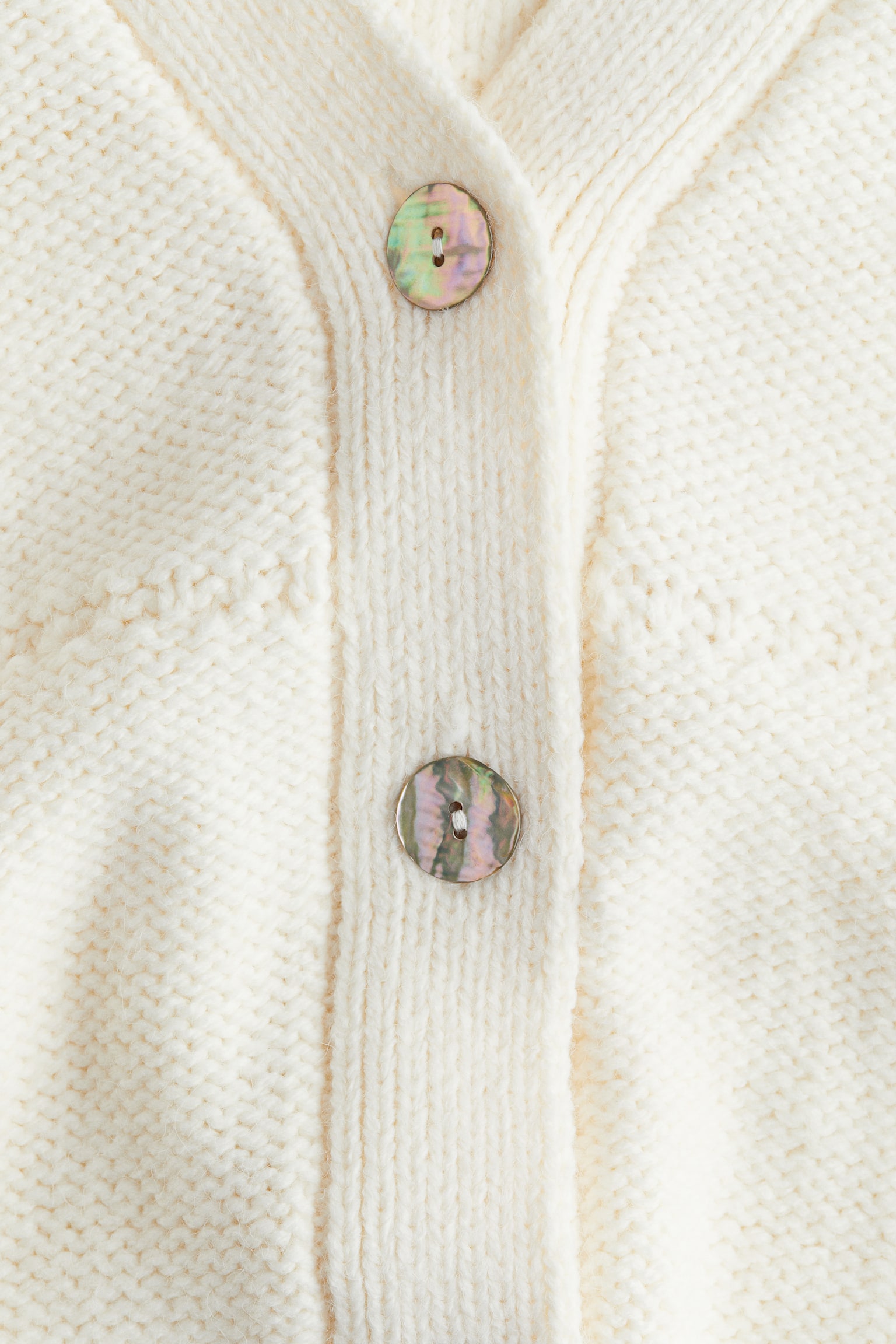 텍스처 니트 가디건 - 화이트 - 4