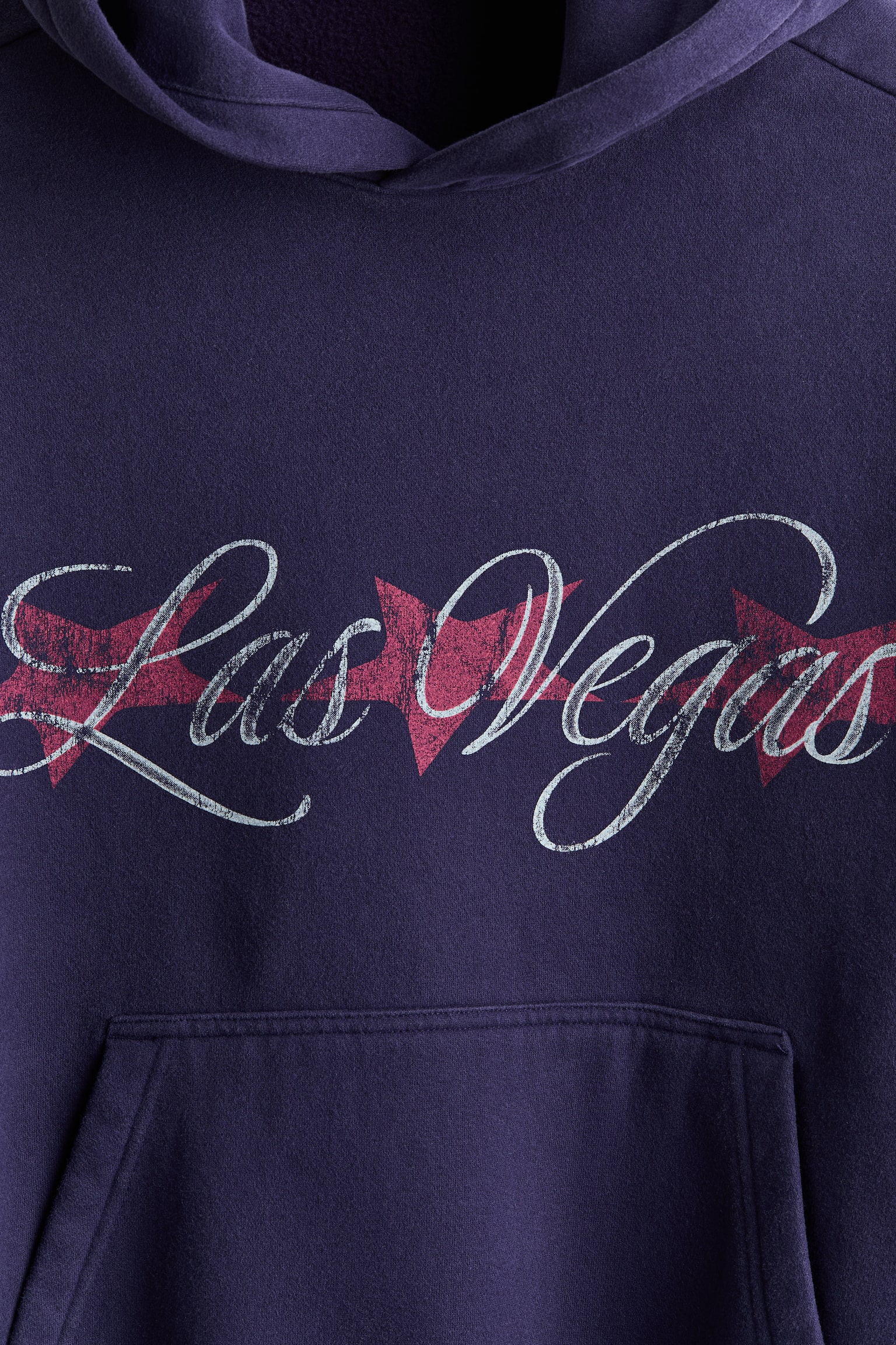 Мужское худи H&M Oversized Printed, цвет: Тёмный синий — фото 8