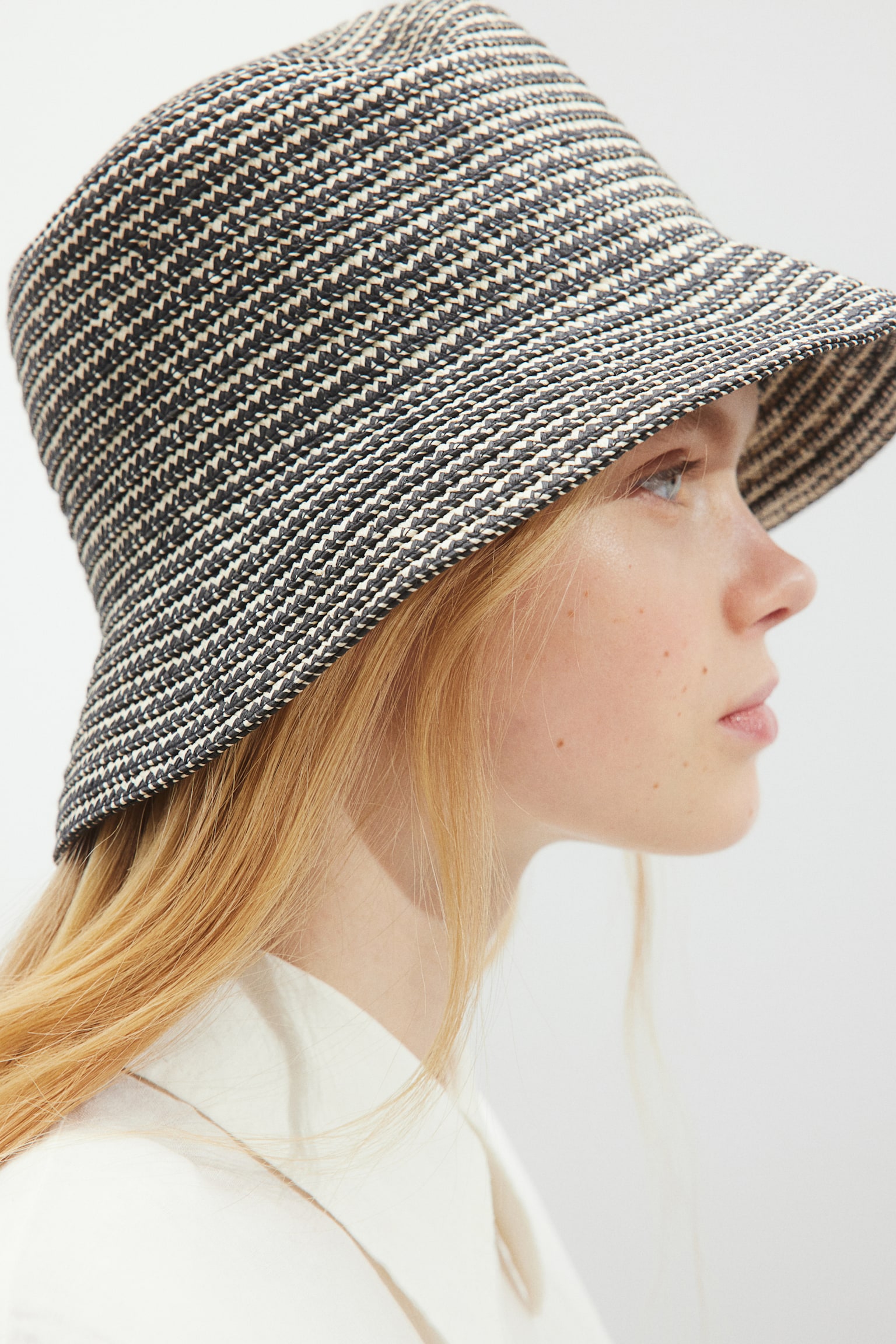 Straw bucket hat - Black marl - 4