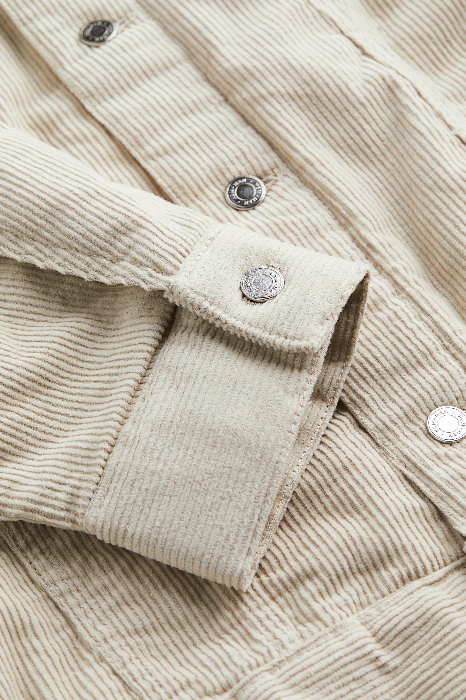 Padded corduroy jacket - Light beige - 2