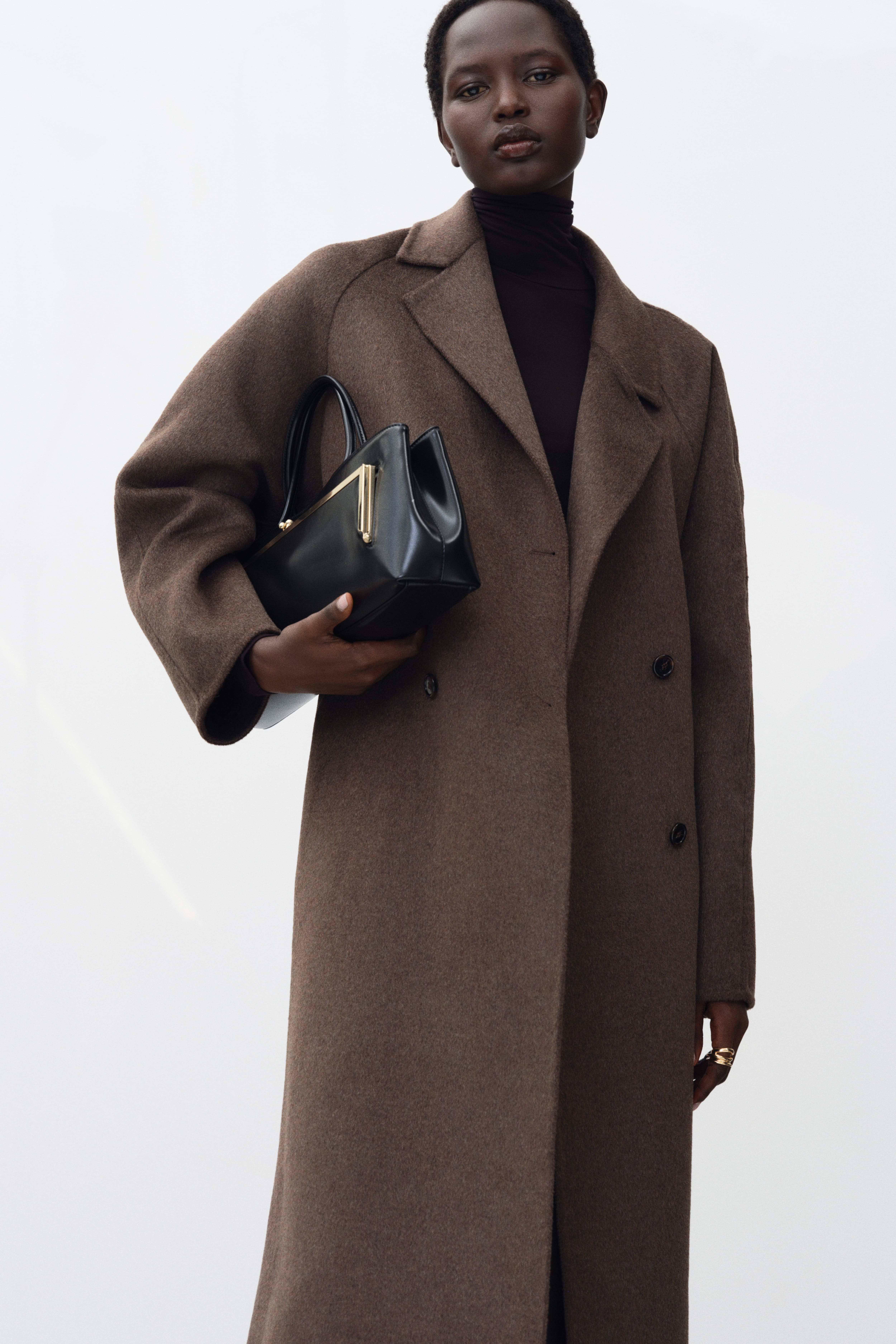 Manteau fait main en laine mélangée