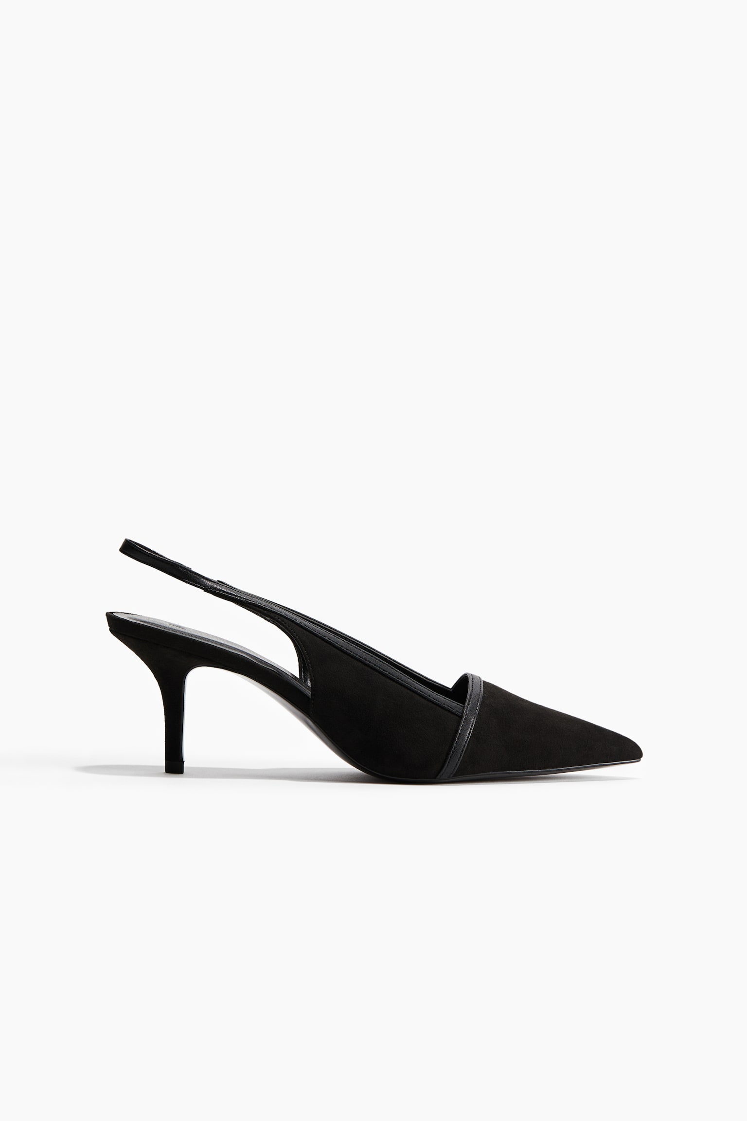 Pointed slingbacks - Black - 1