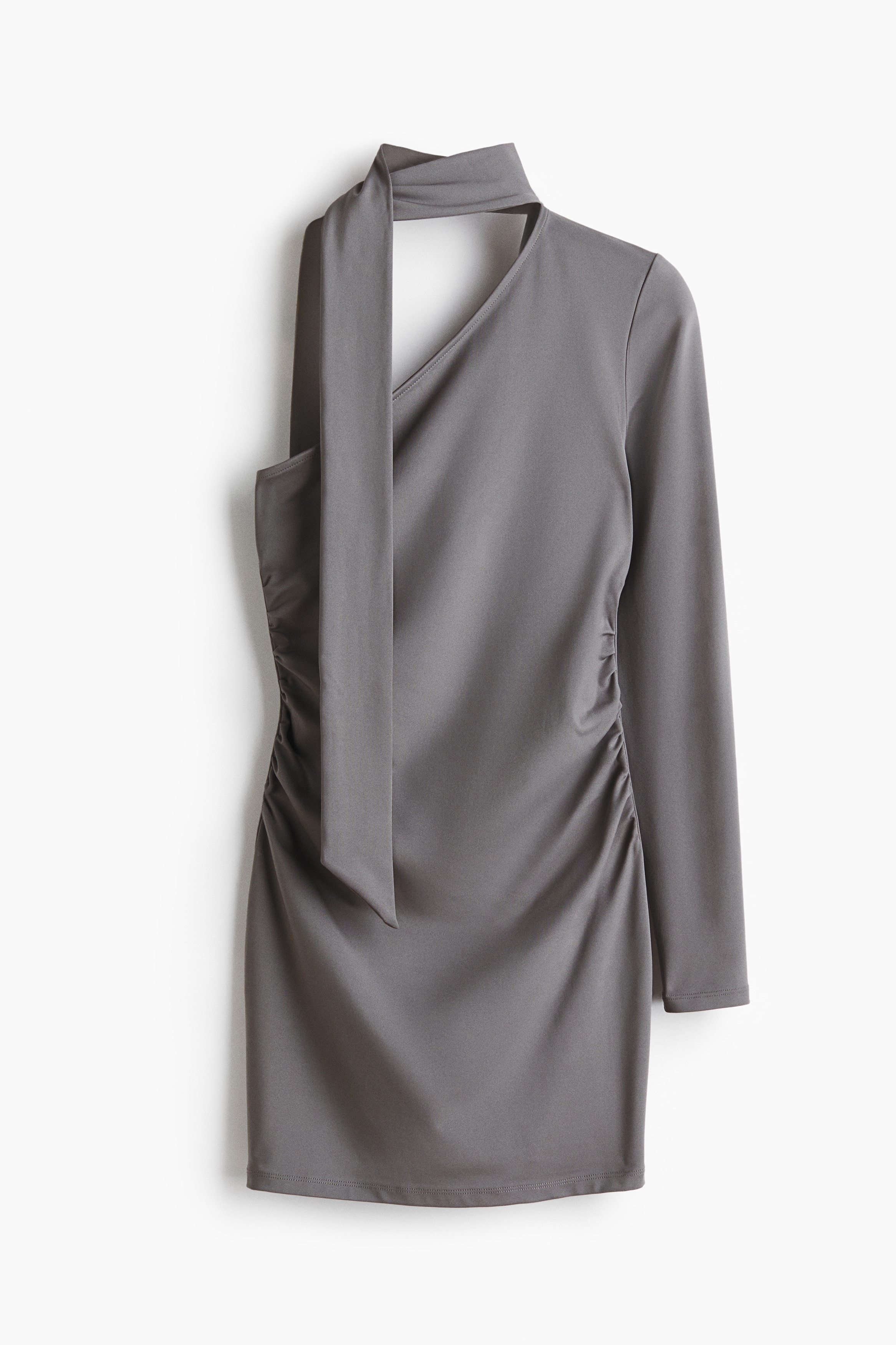 Draped one-shoulder dress - Grey