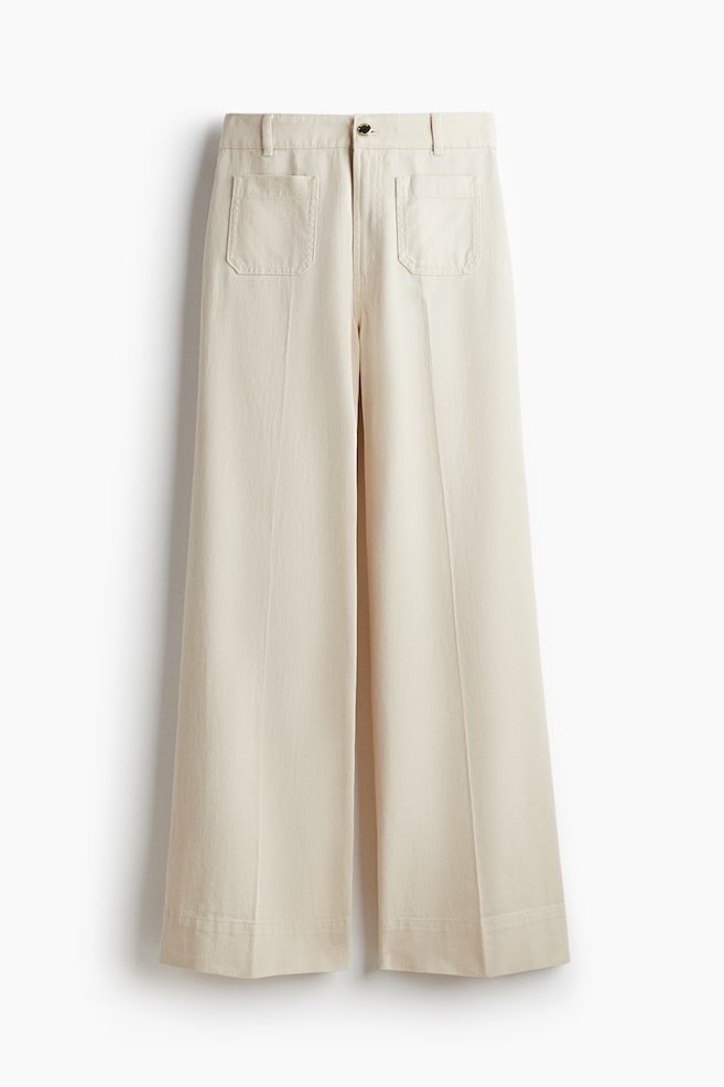 Pantaloni largi din twill - Bej/Bej - 1