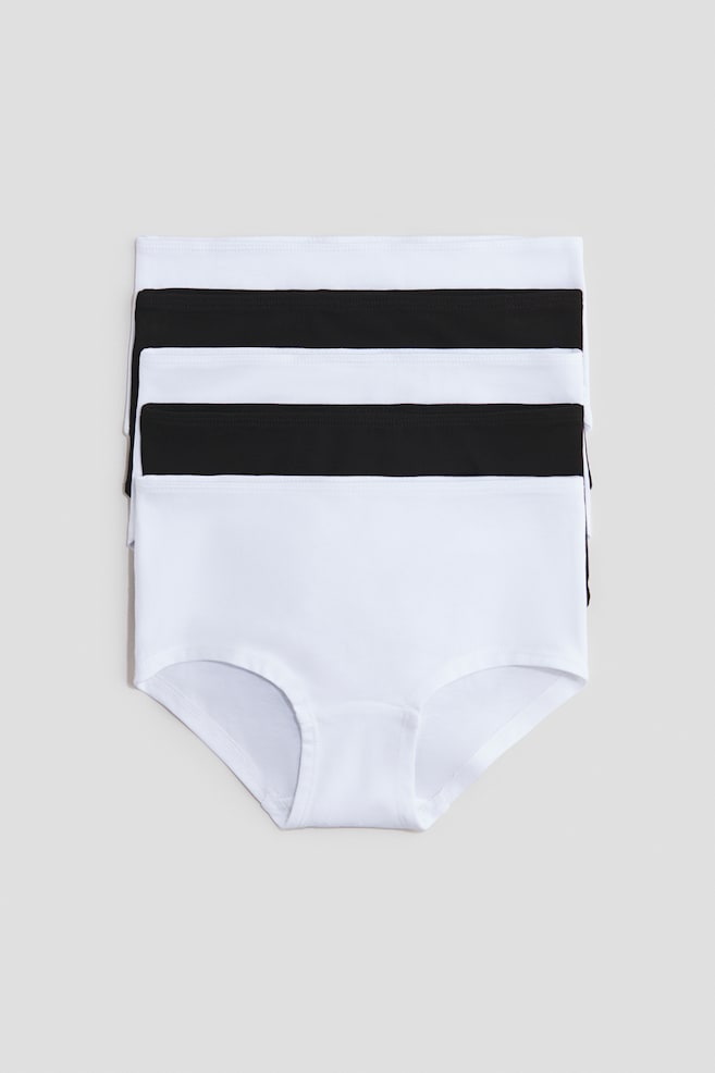 5-pack cotton hipster briefs - White/Black - 1