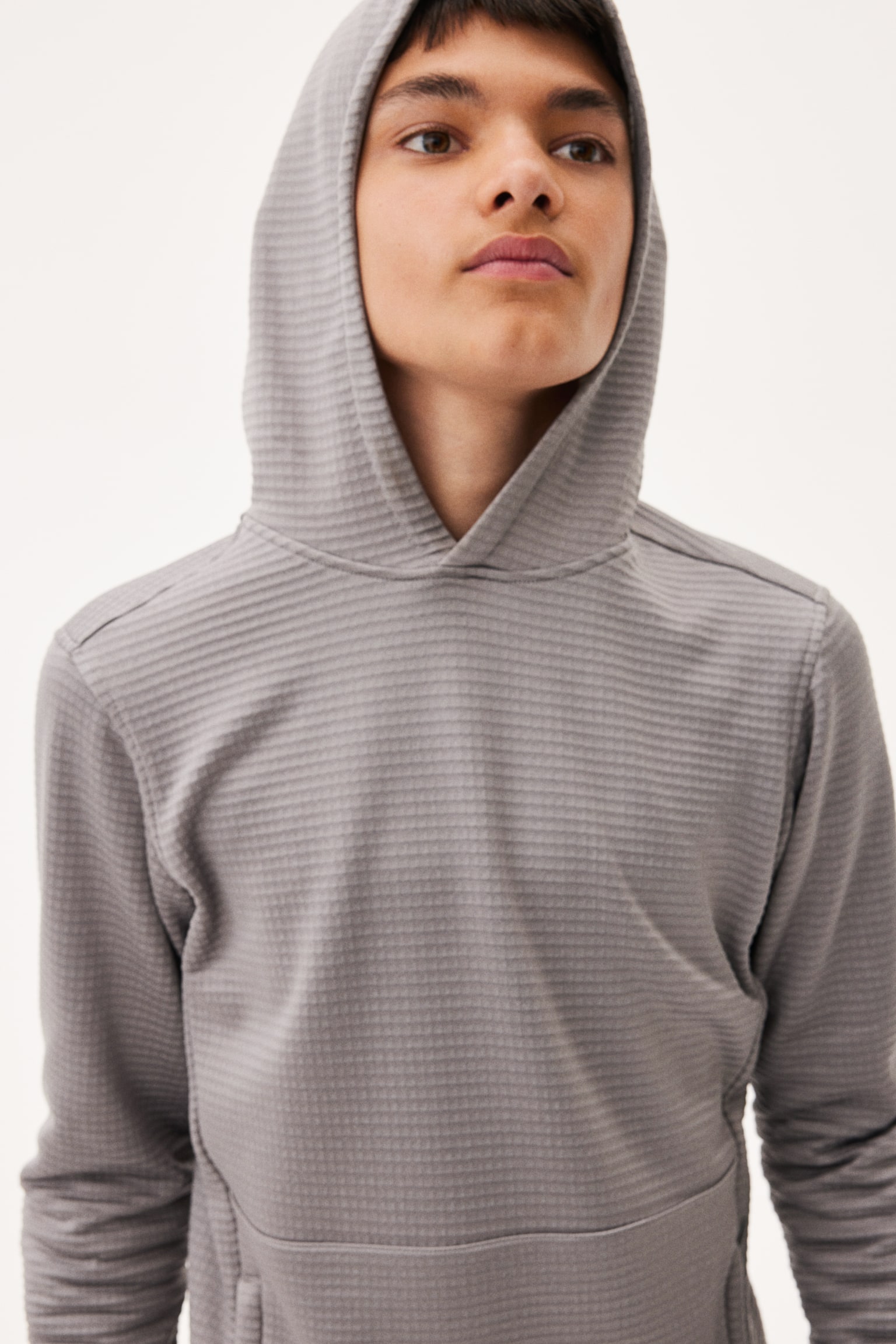 Hooded mid layer ski top in DryMove™ - Grey - 4