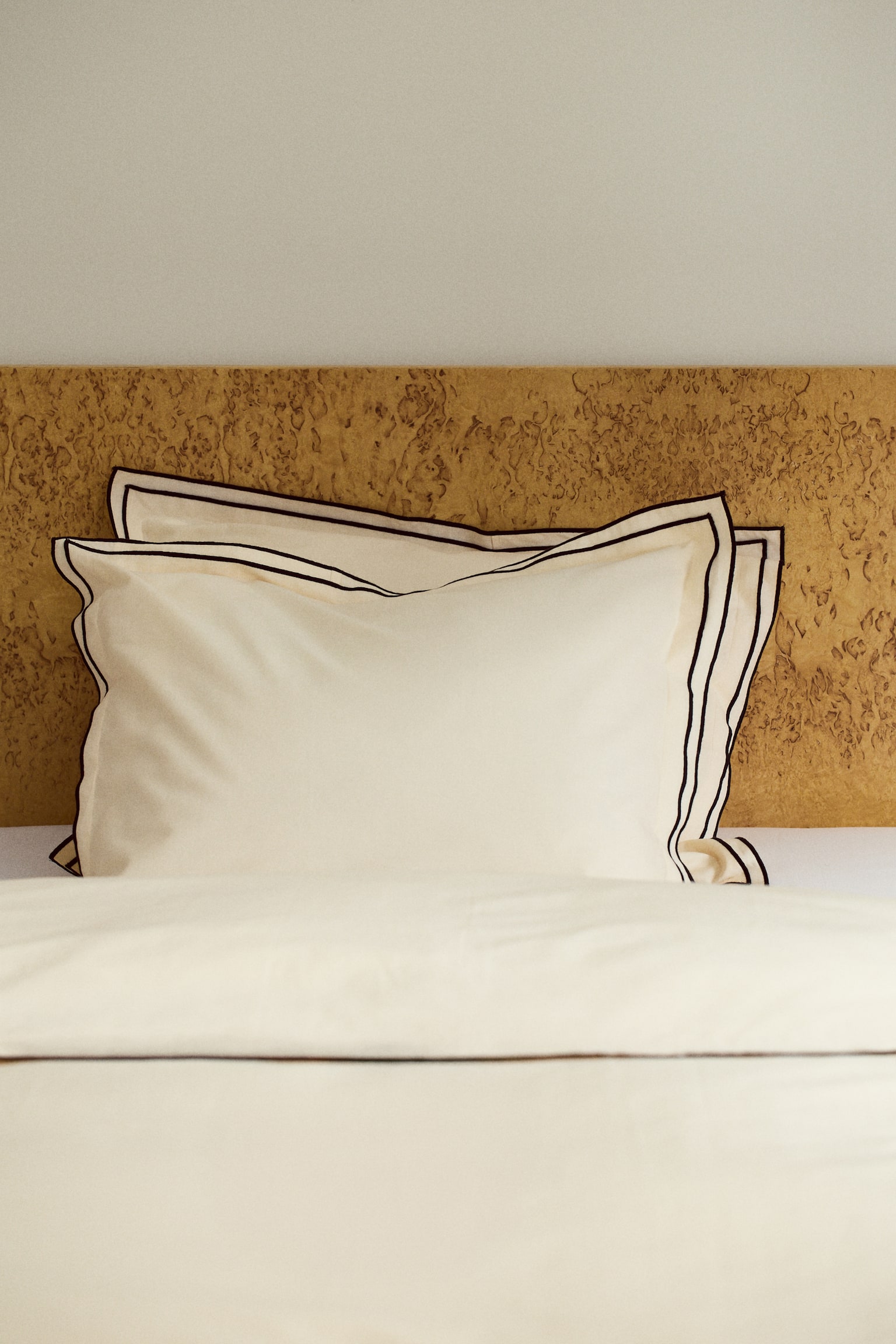 Single cotton duvet cover set - Yellow/Light dusty pink/Brown/White - 2