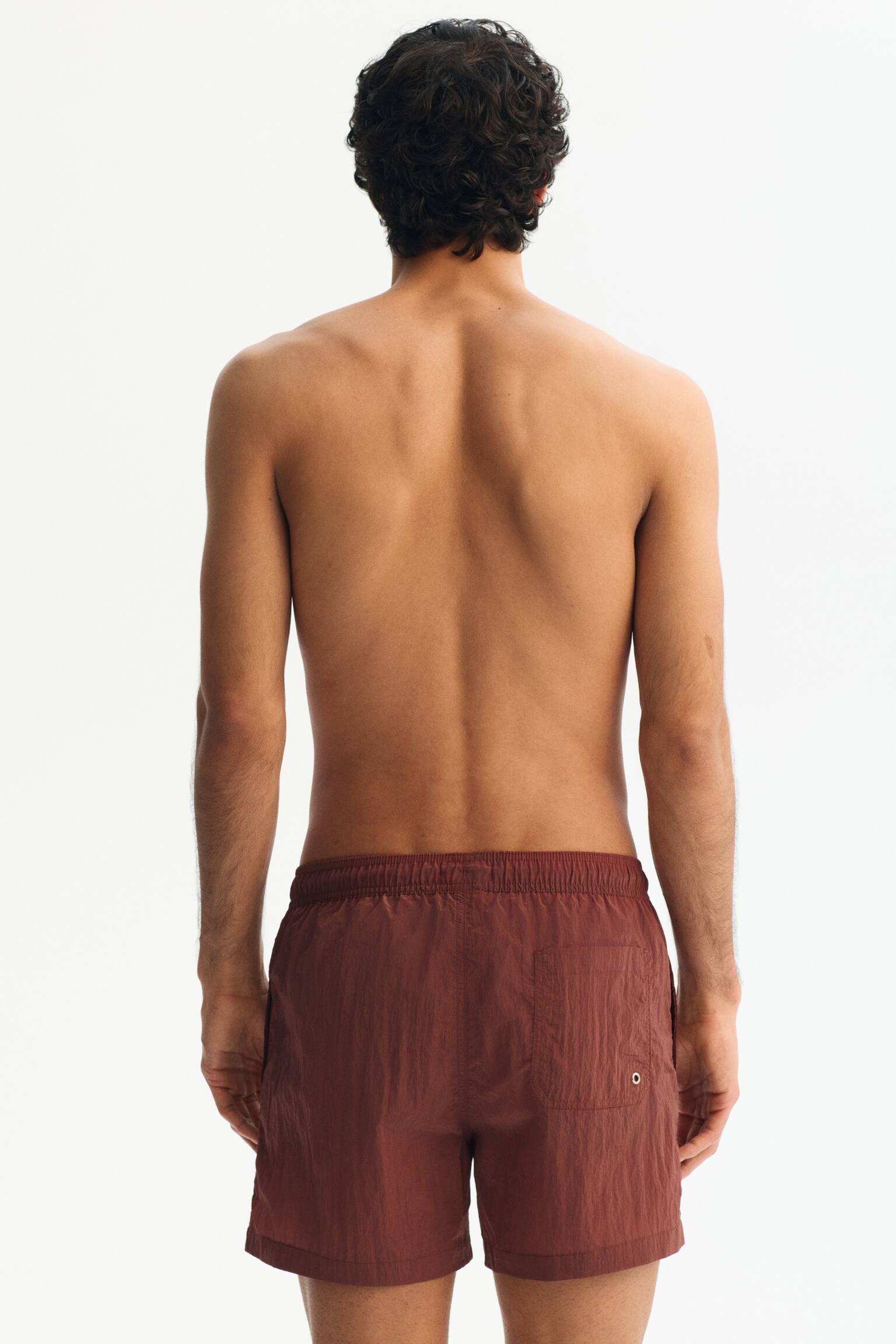 尼龍泳褲 - 鏽褐色/深卡其綠/橄欖綠 - 5