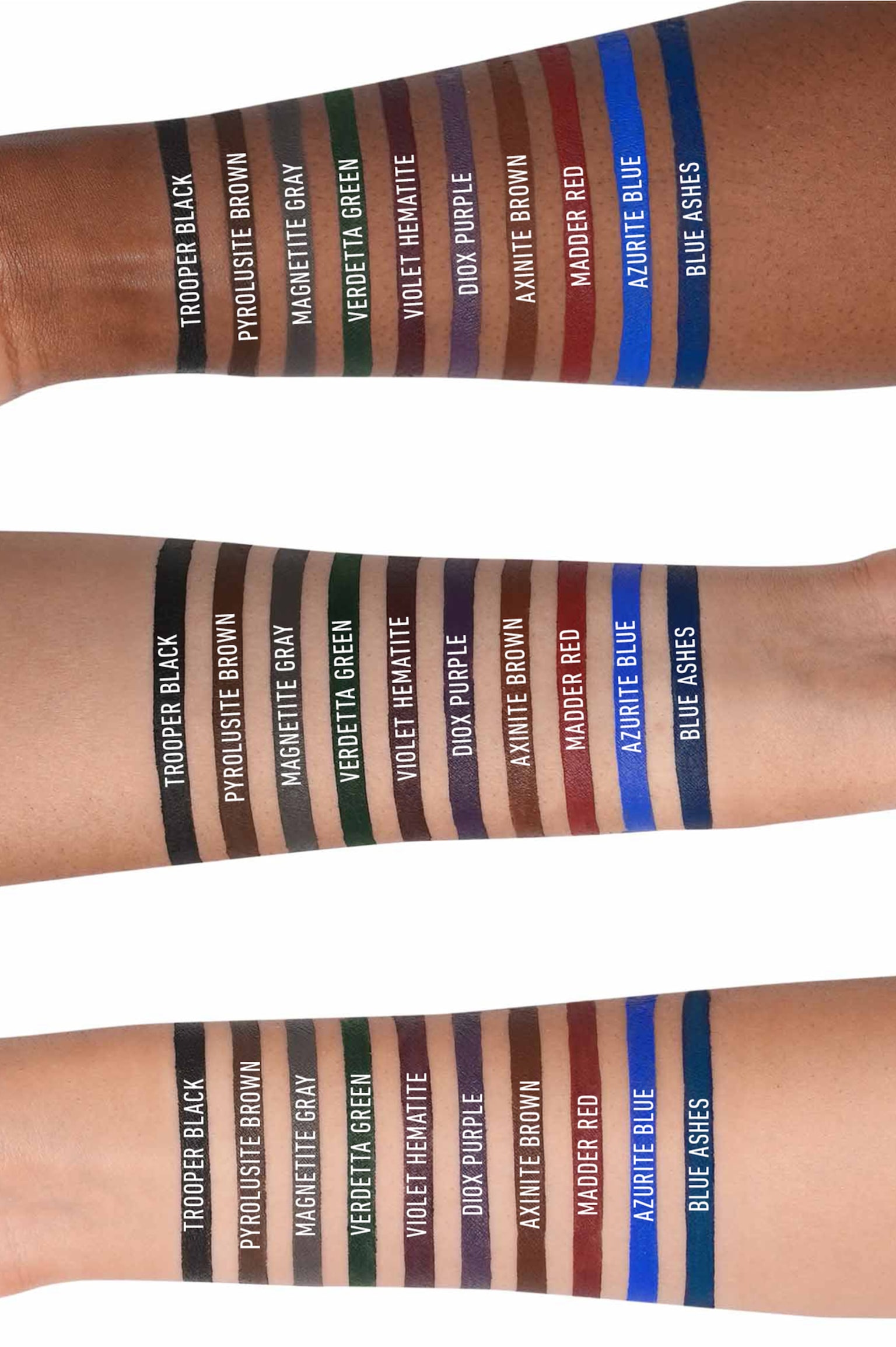 Tattoo Pencil Liner Wp Long-wear Gel Eyeliner - Madder Red/Diox Purple/Pyrolusite Brown/Verdetta Green/Azurite Blue/Trooper Black/Violet Hematite/Mafnetite Gray/Blue Ashes/Axinite Brown/Canvas Beige/Pearlspar White/Chromite Black/Radium Green/Jadeite Blue/Tigereye Brown/Uranium Orange - 2