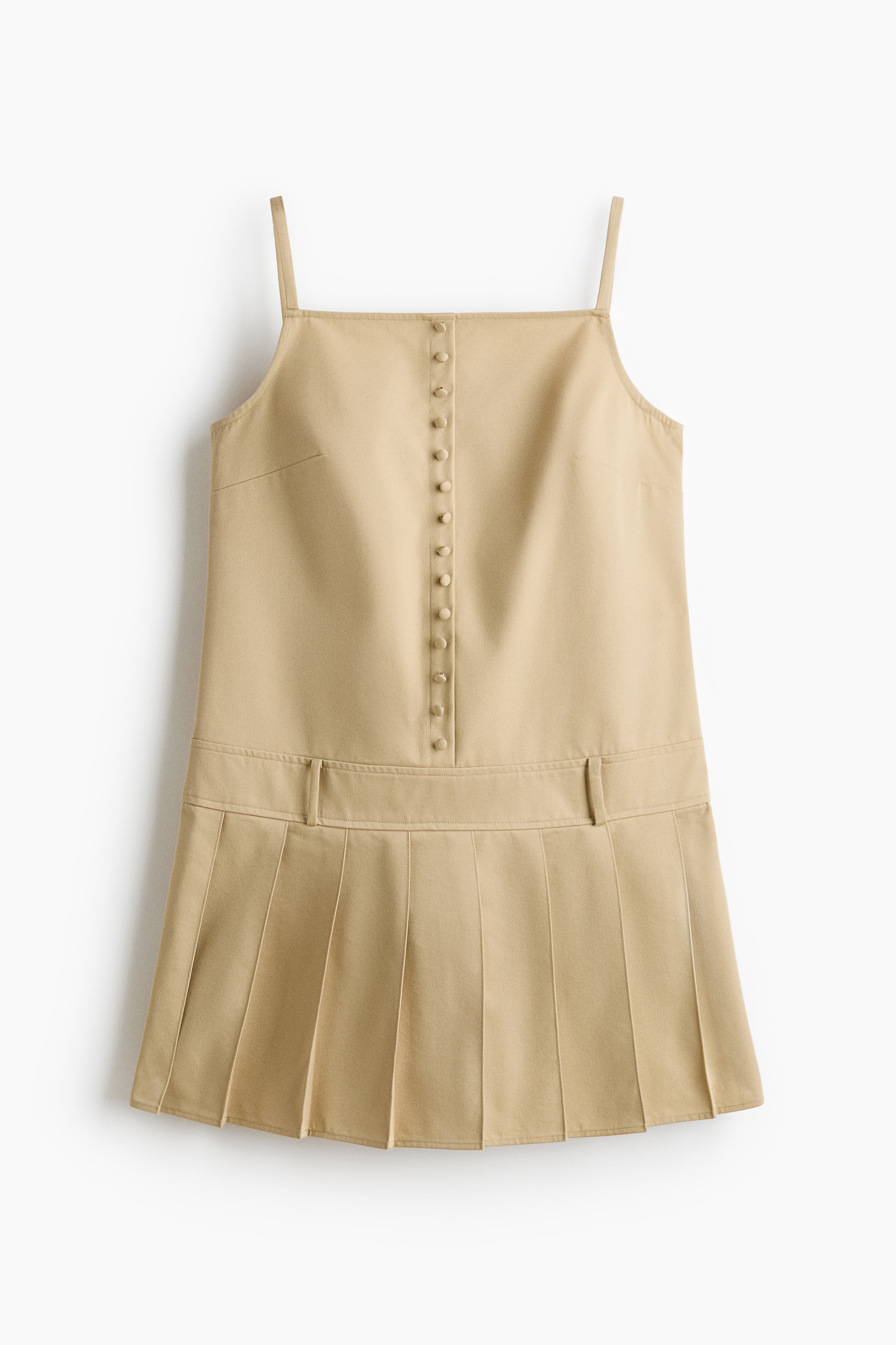 Pleated-skirt dress - Beige/Navy blue