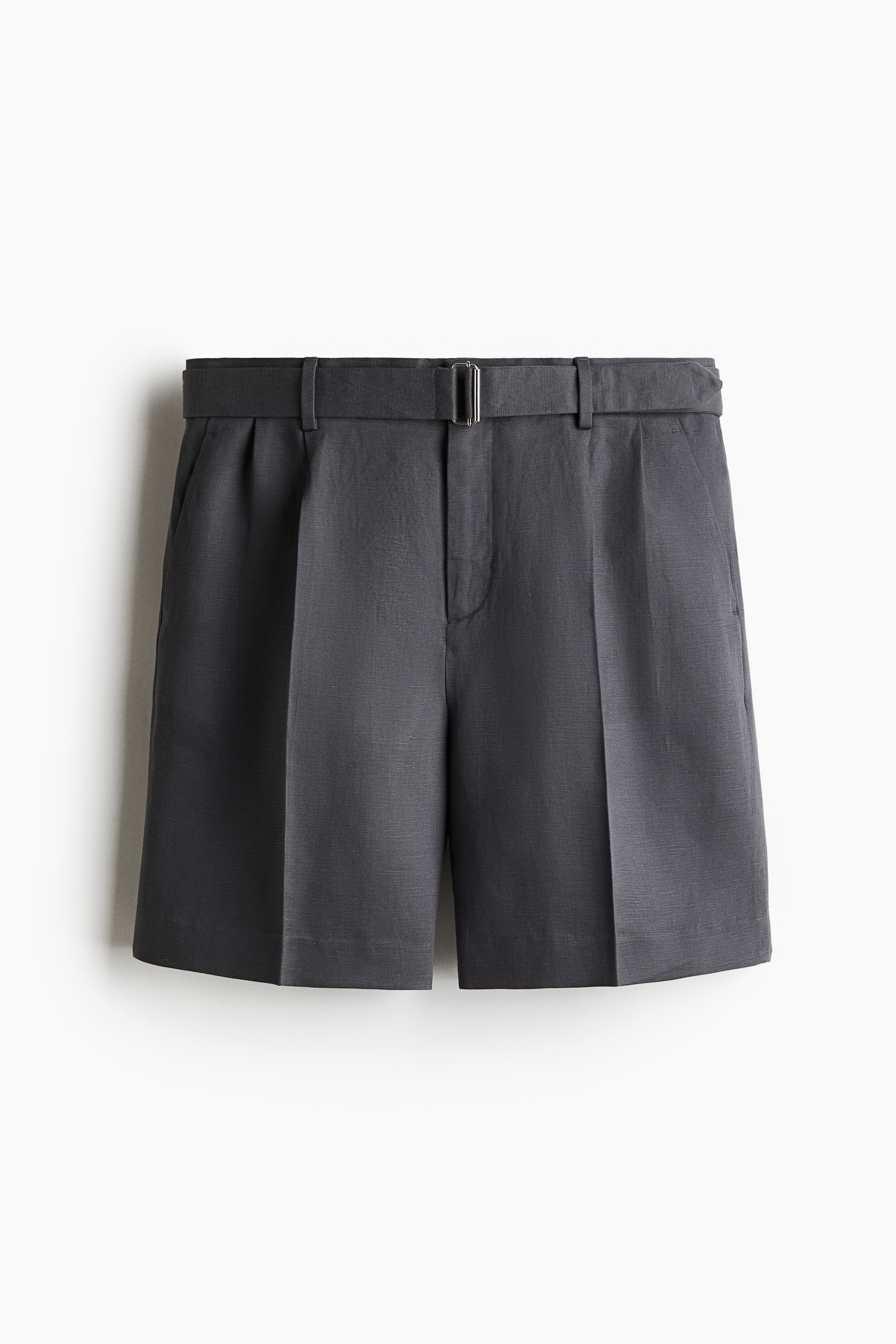 Relaxed-Fit Tailored Lyocell-Blend Shorts - Dark gray